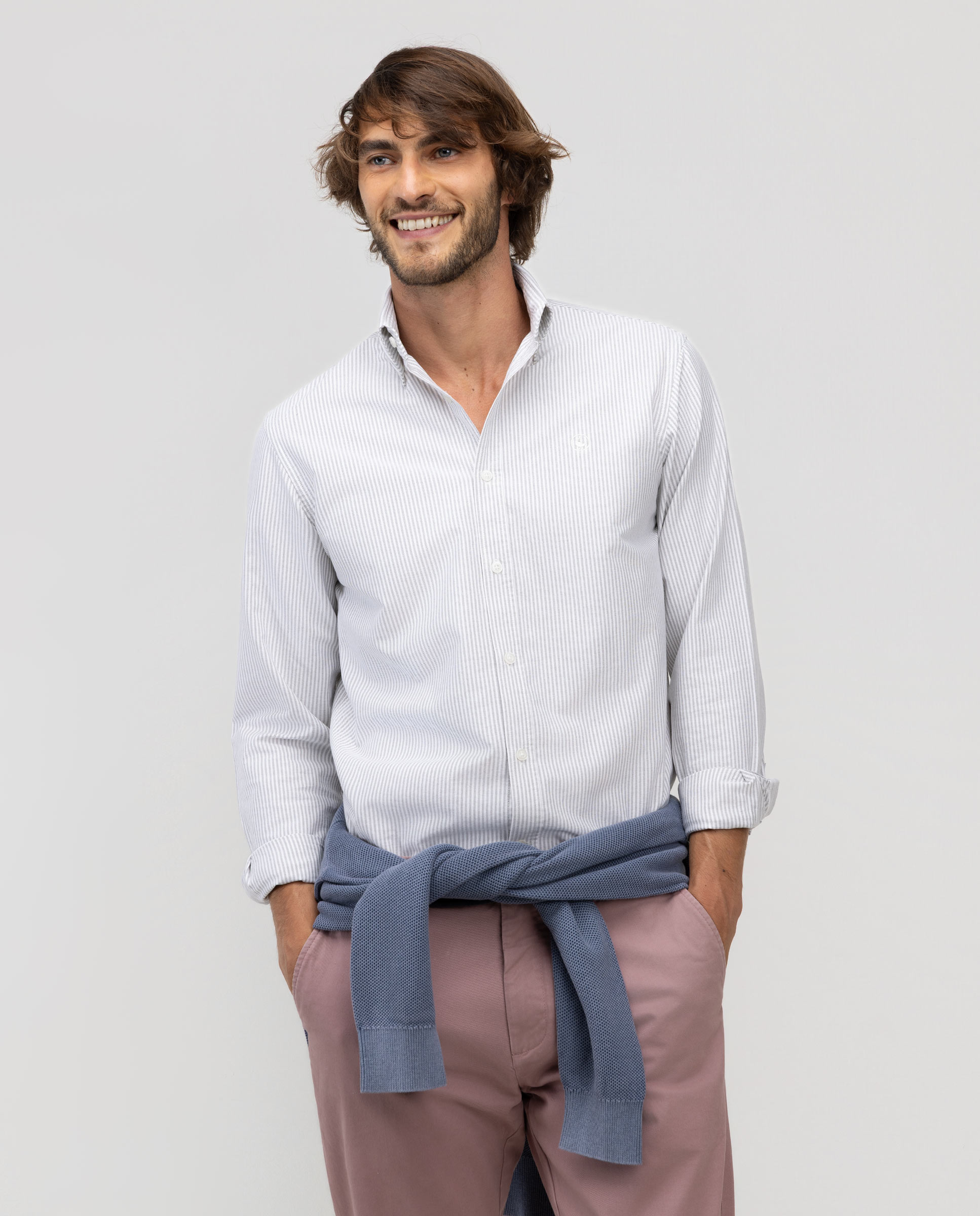 Camisa Oxford Yale Button Down Verde Oscuro