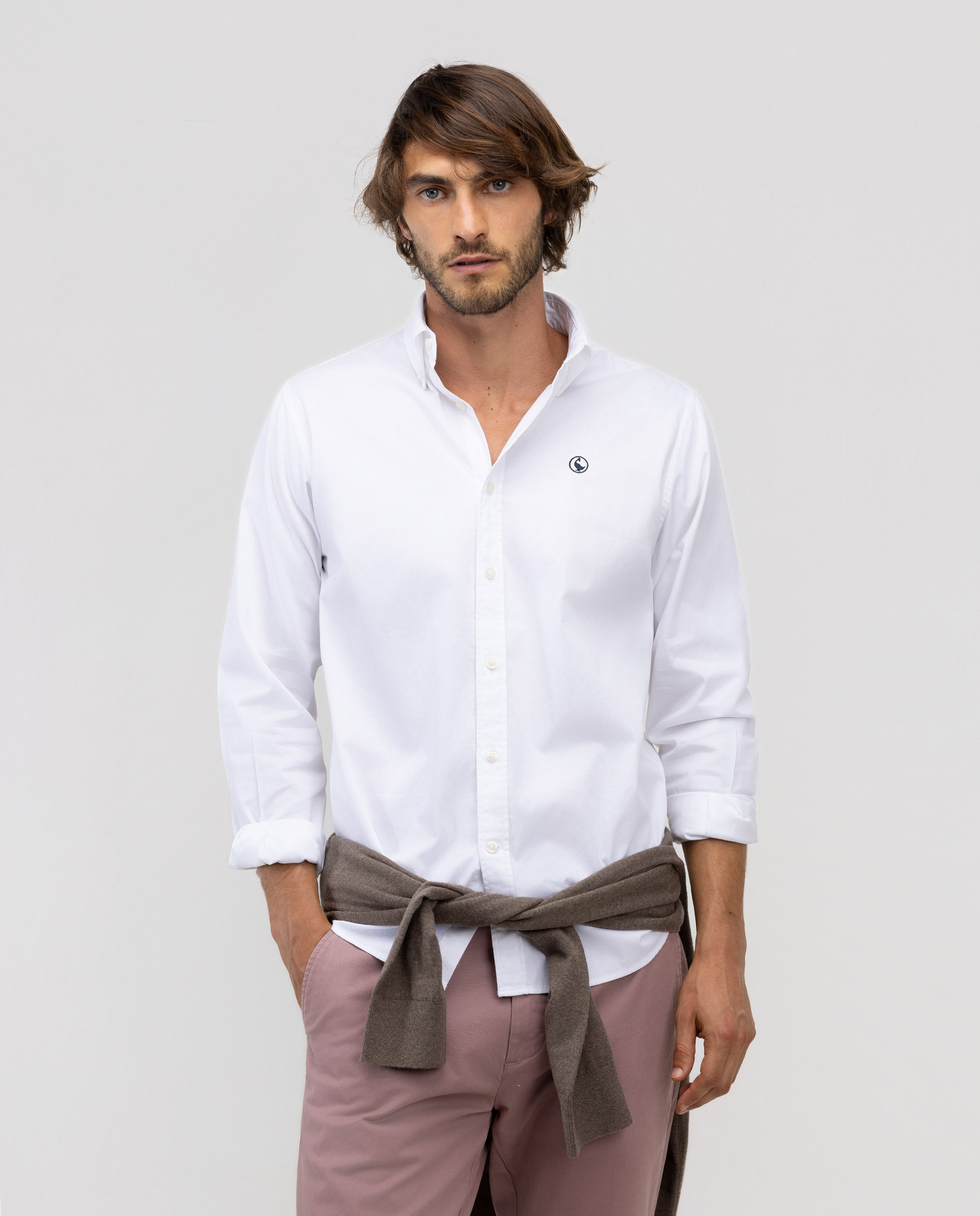 Camisa Garment Dyed Button Down Blanco