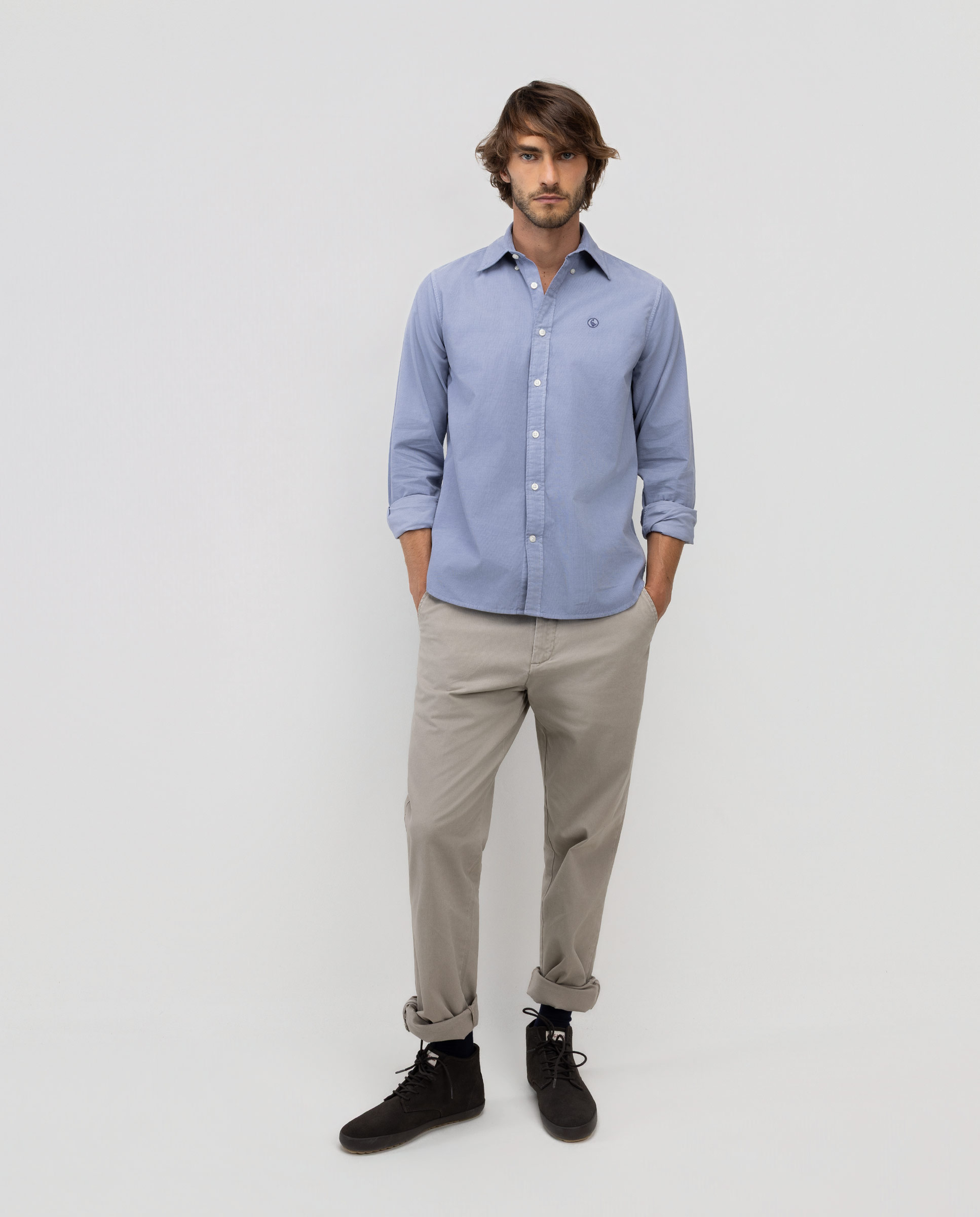 Camisa Pana Garment Dyed Button Down Celeste