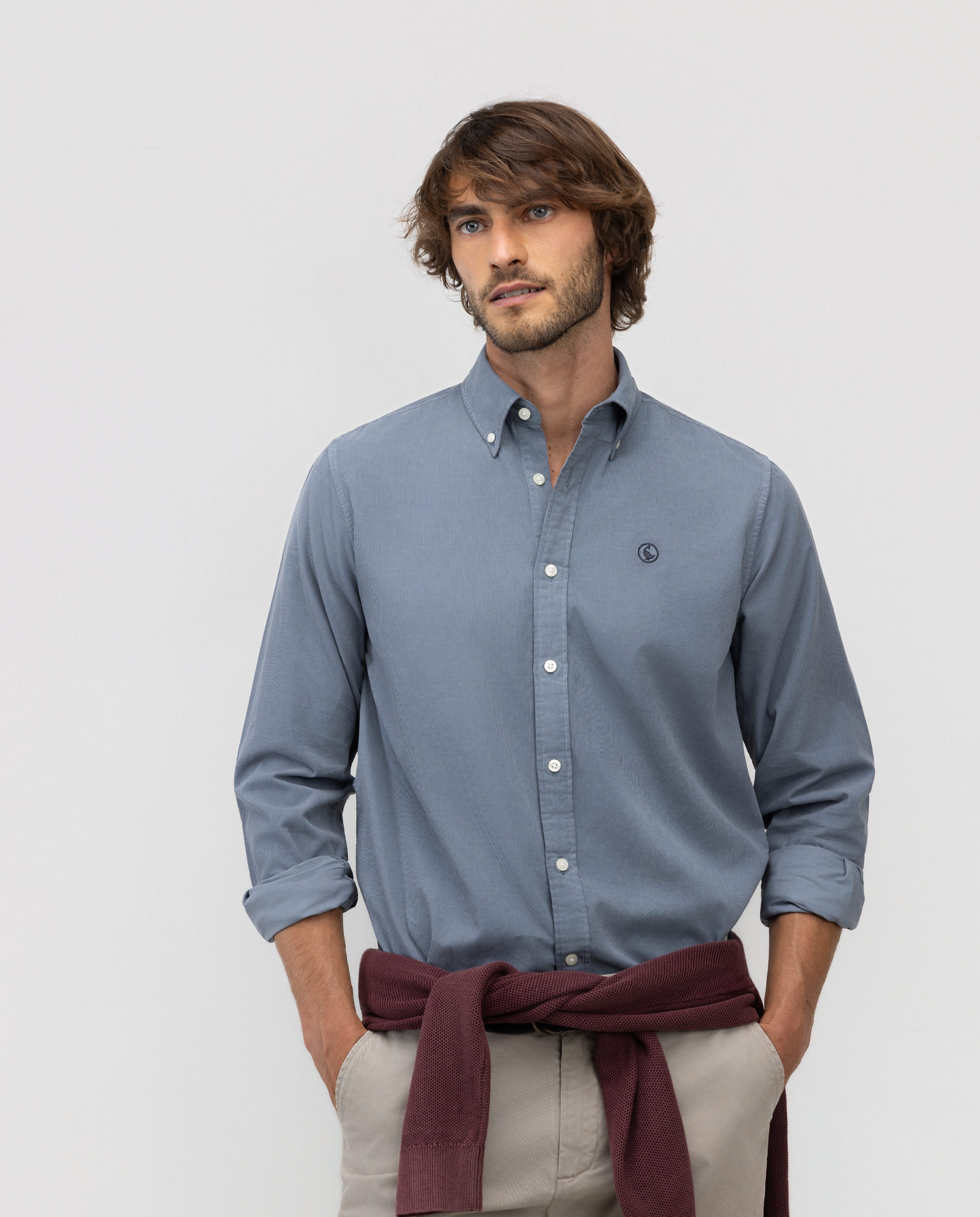 Camisa Pana Garment Dyed Button Down Azul