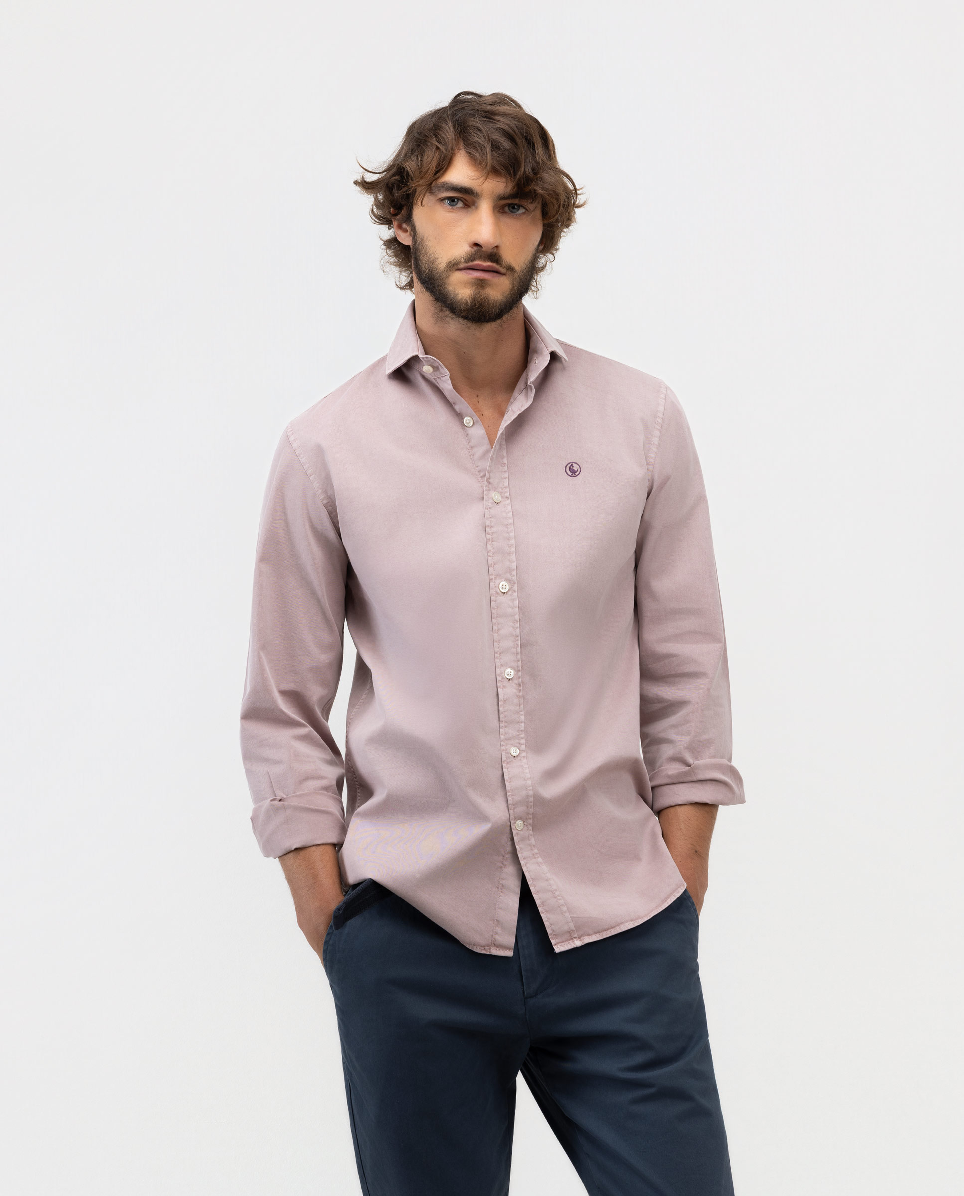 Chemise teinte aux minéraux grenat