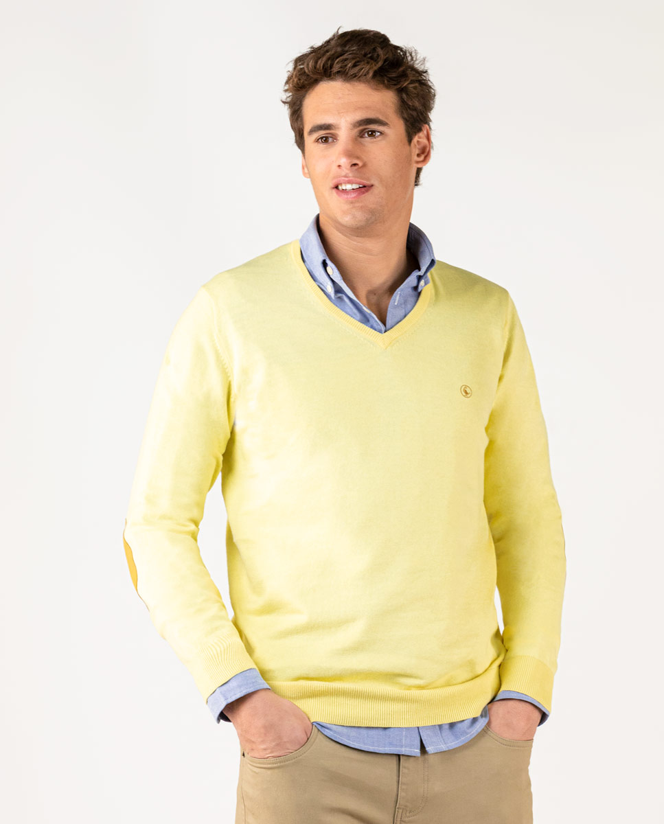 Jersey Cuello Pico Coderas Amarillo
