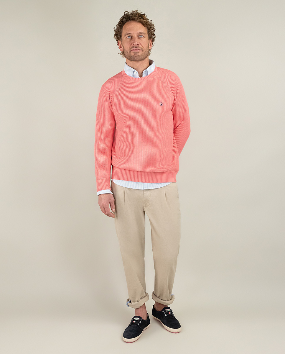 Suéter de malha coral inglês