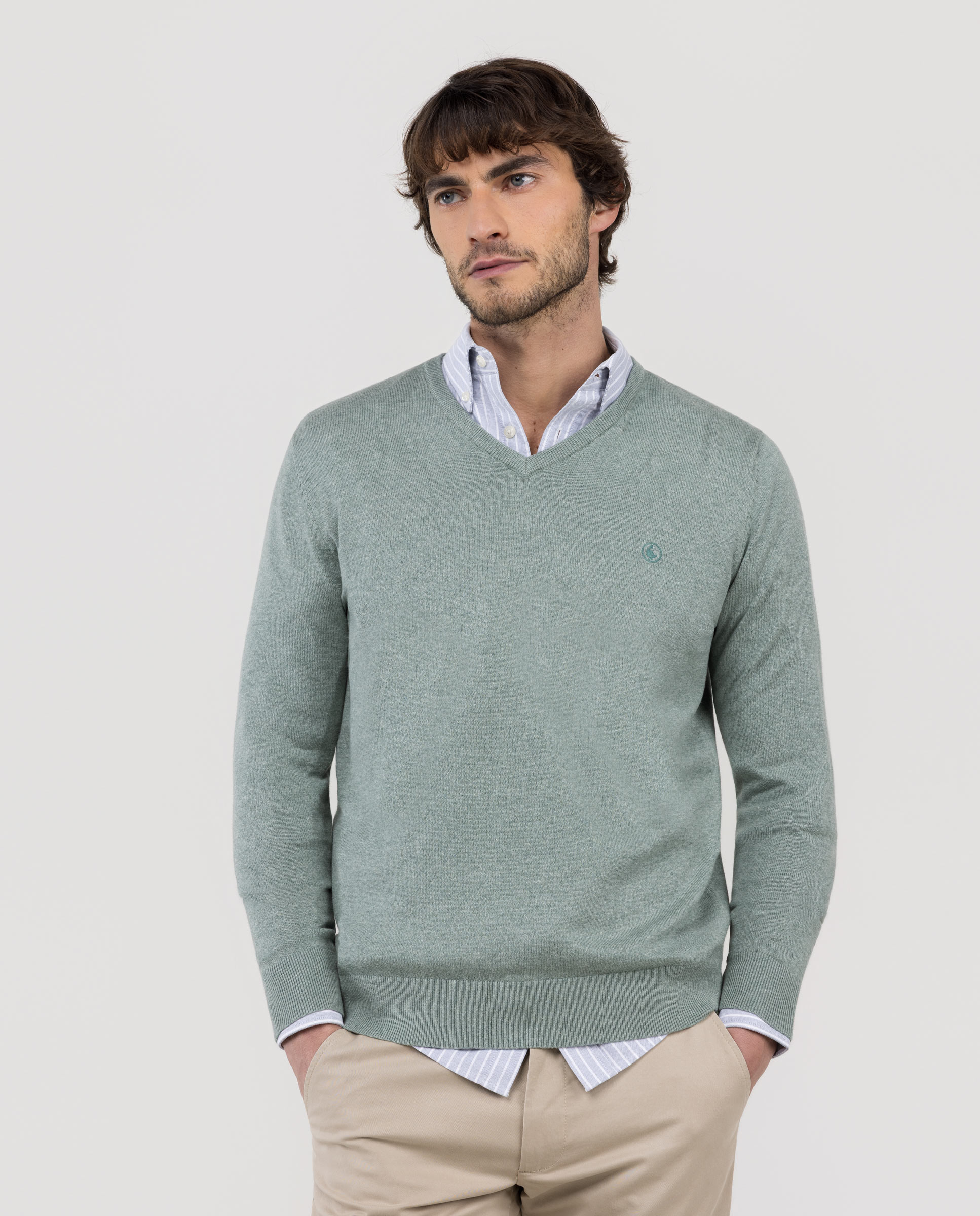 Jersey Cuello Pico Verde Menta