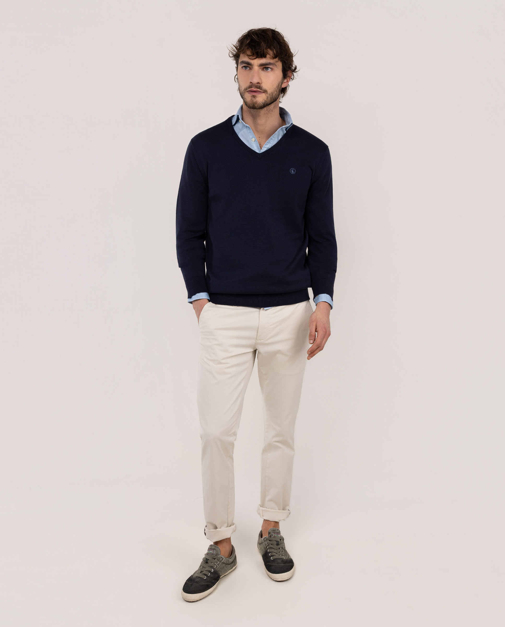 Jersey Cuello Pico Marino