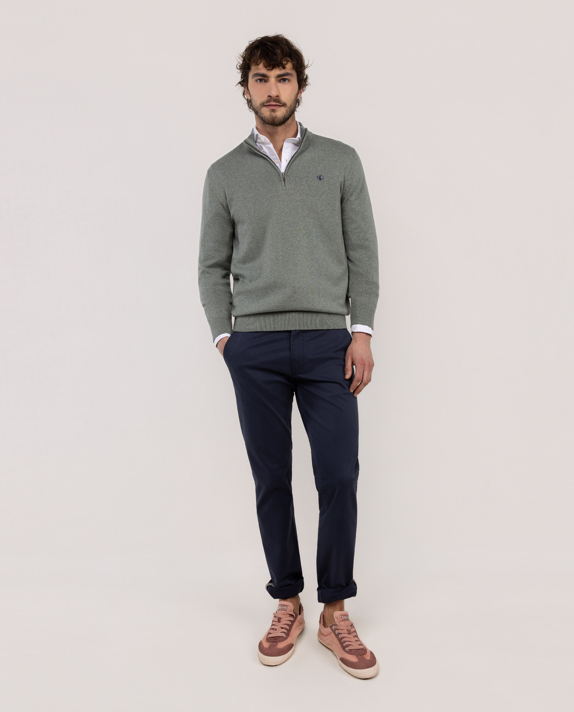 Jersey Cuello Cremallera Verde