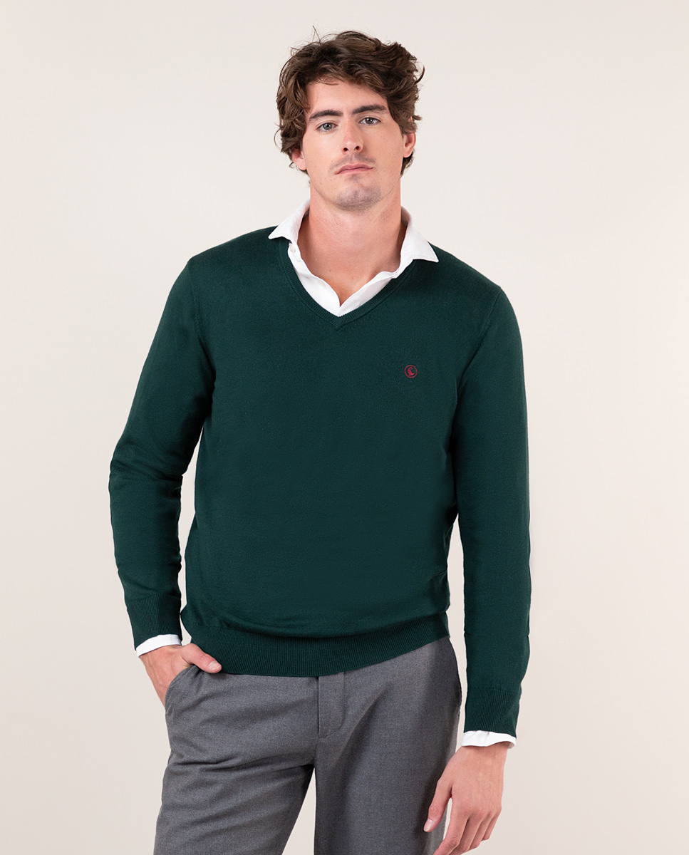 Jersey Cuello Pico Coderas Verde