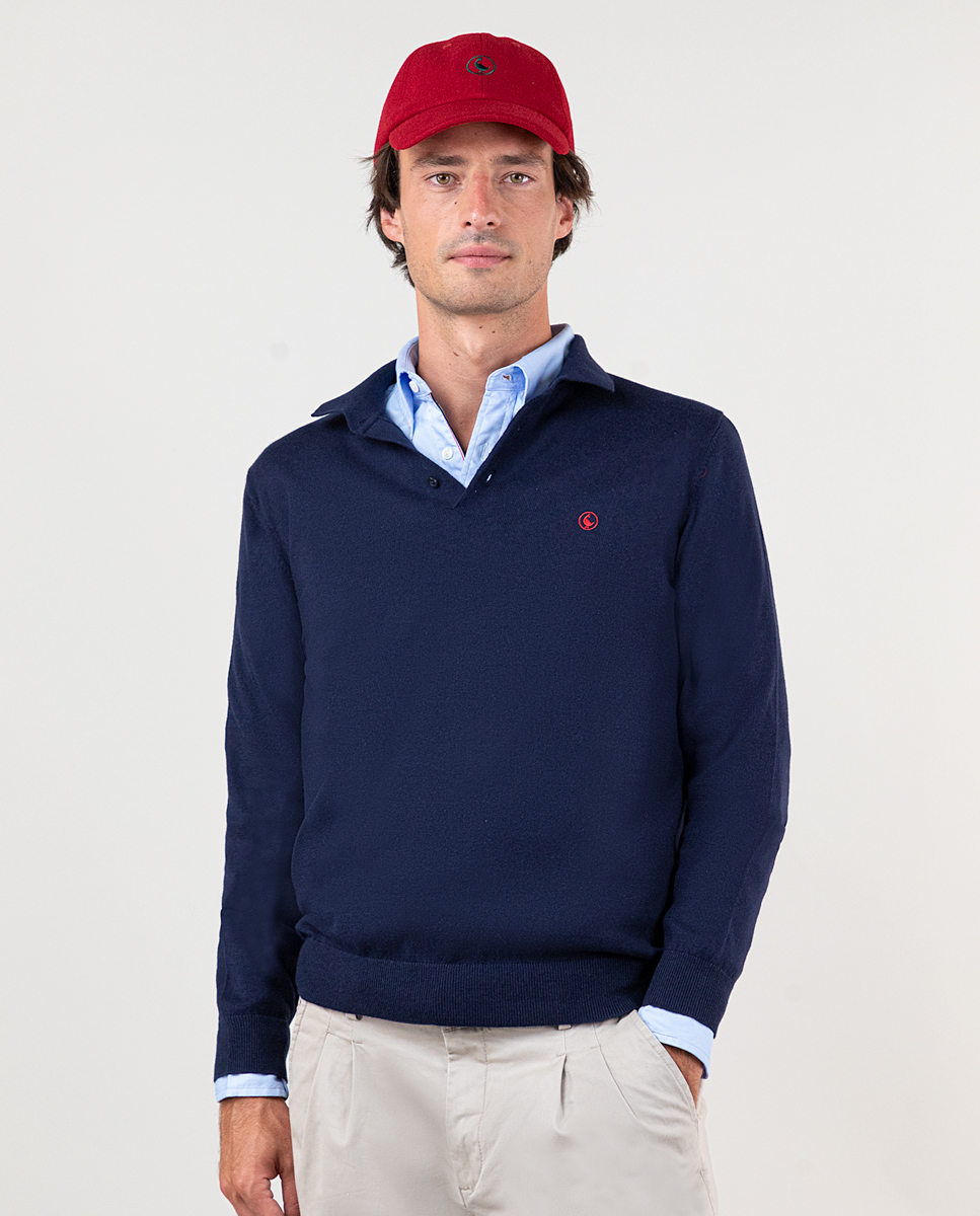 Pull Col Polo Marine