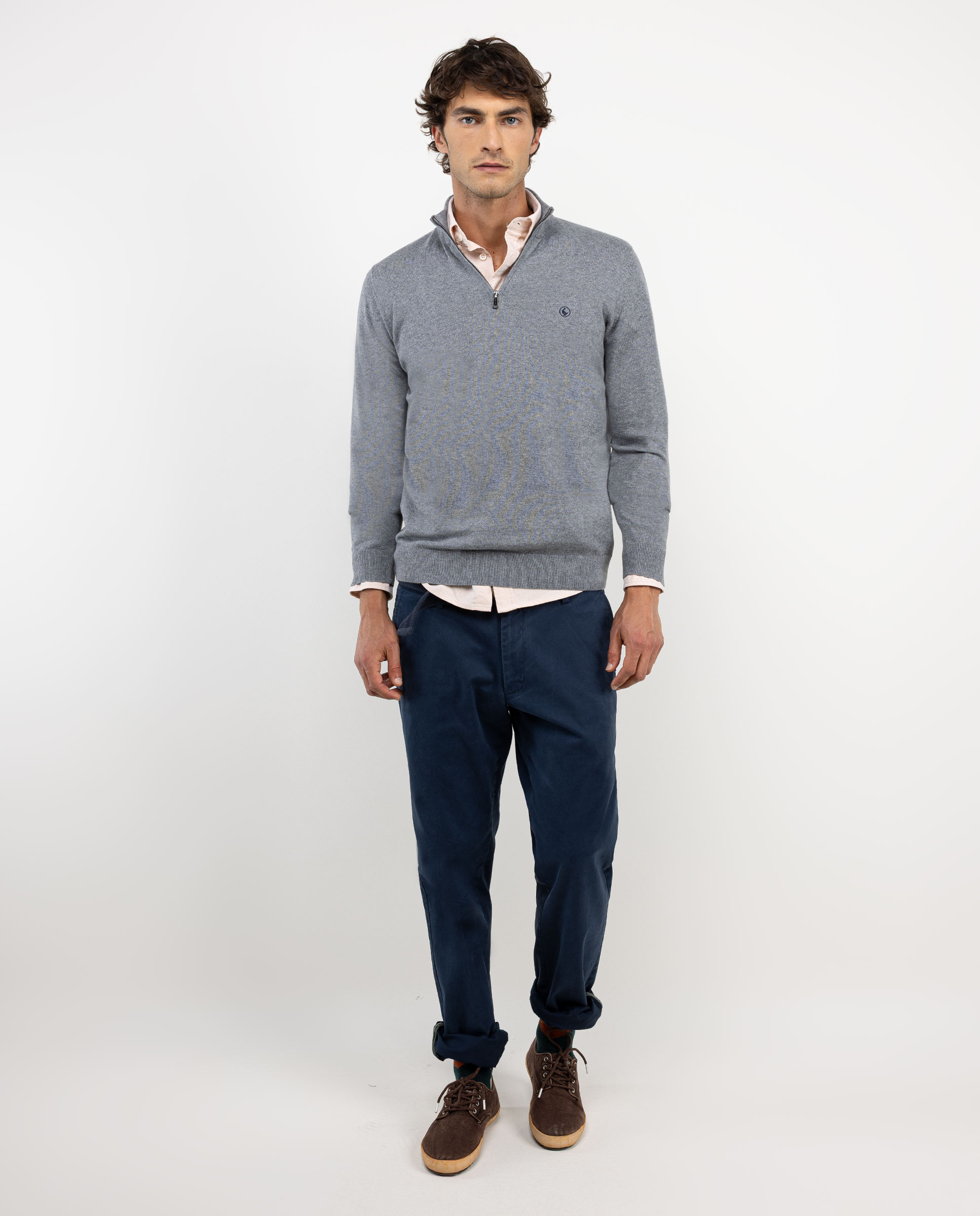 Jersey Cuello Camionero Gris