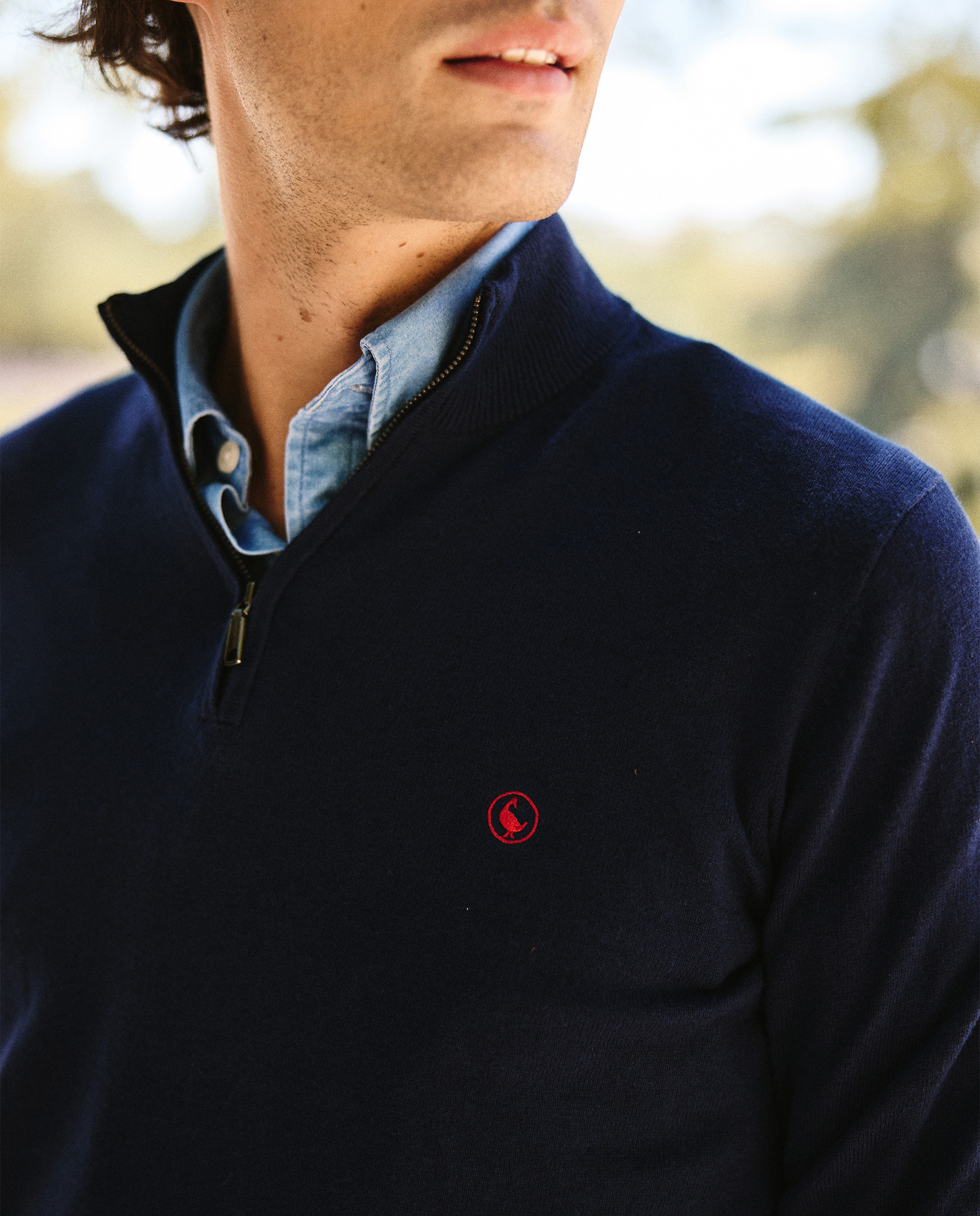 Suéter de gola Trucker azul marinho