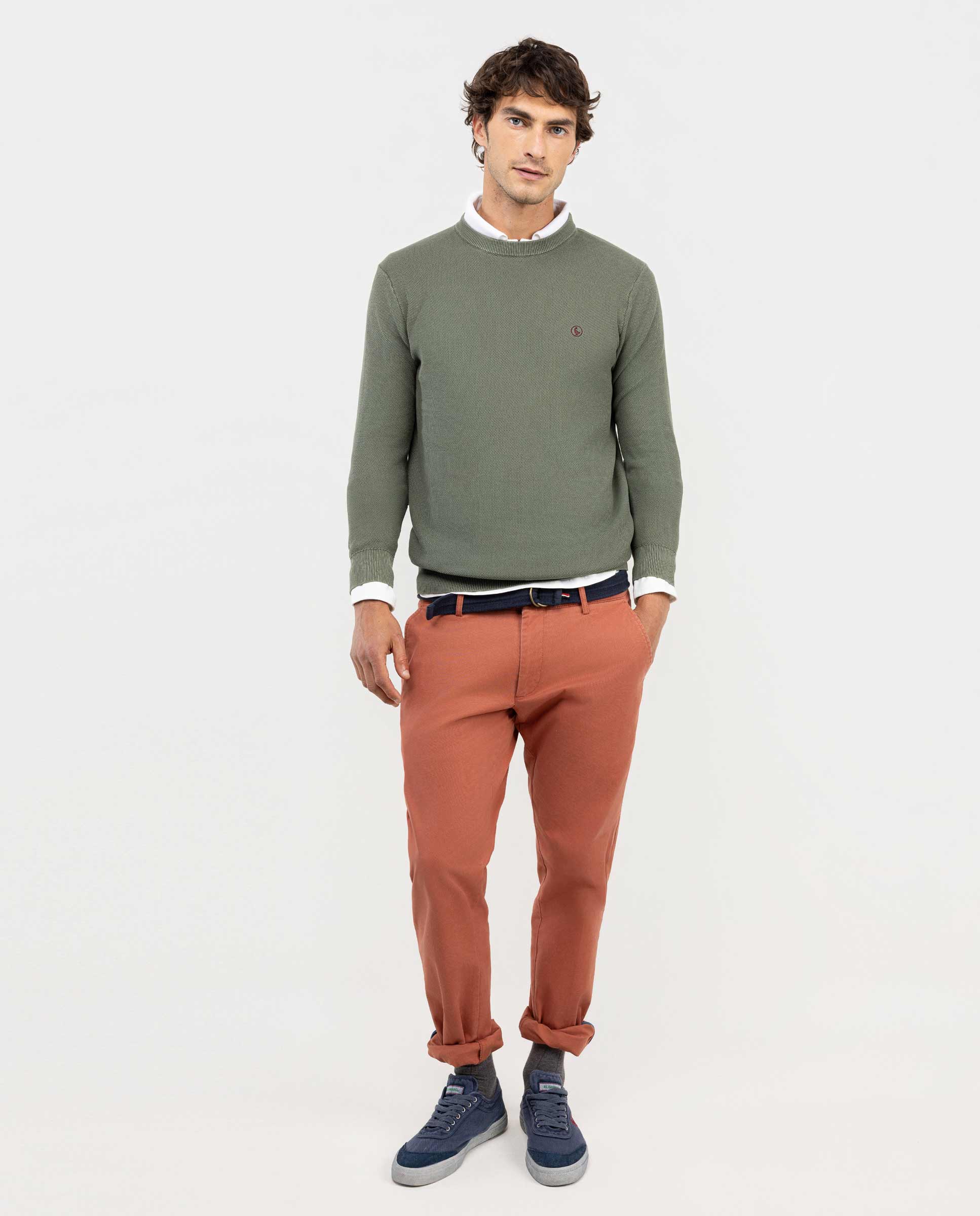 Jersey Estructura Garment Dyed Verde