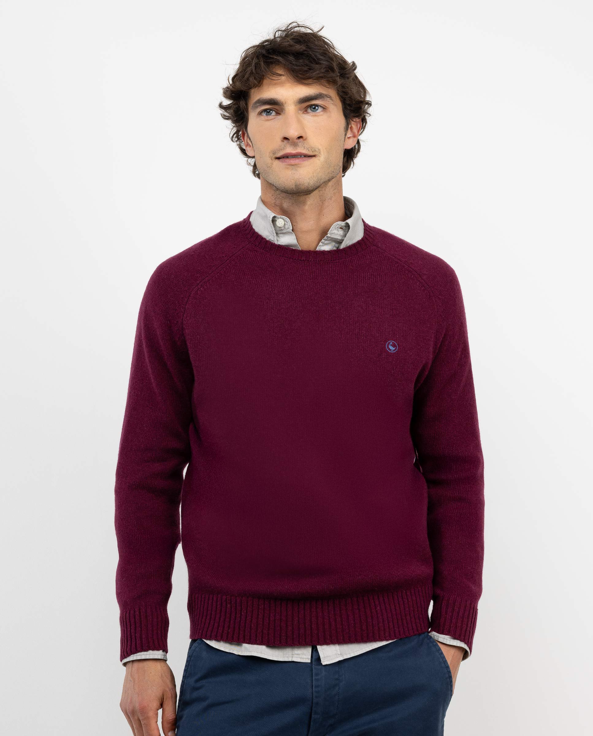 Suéter de gola redonda Merino Garnet