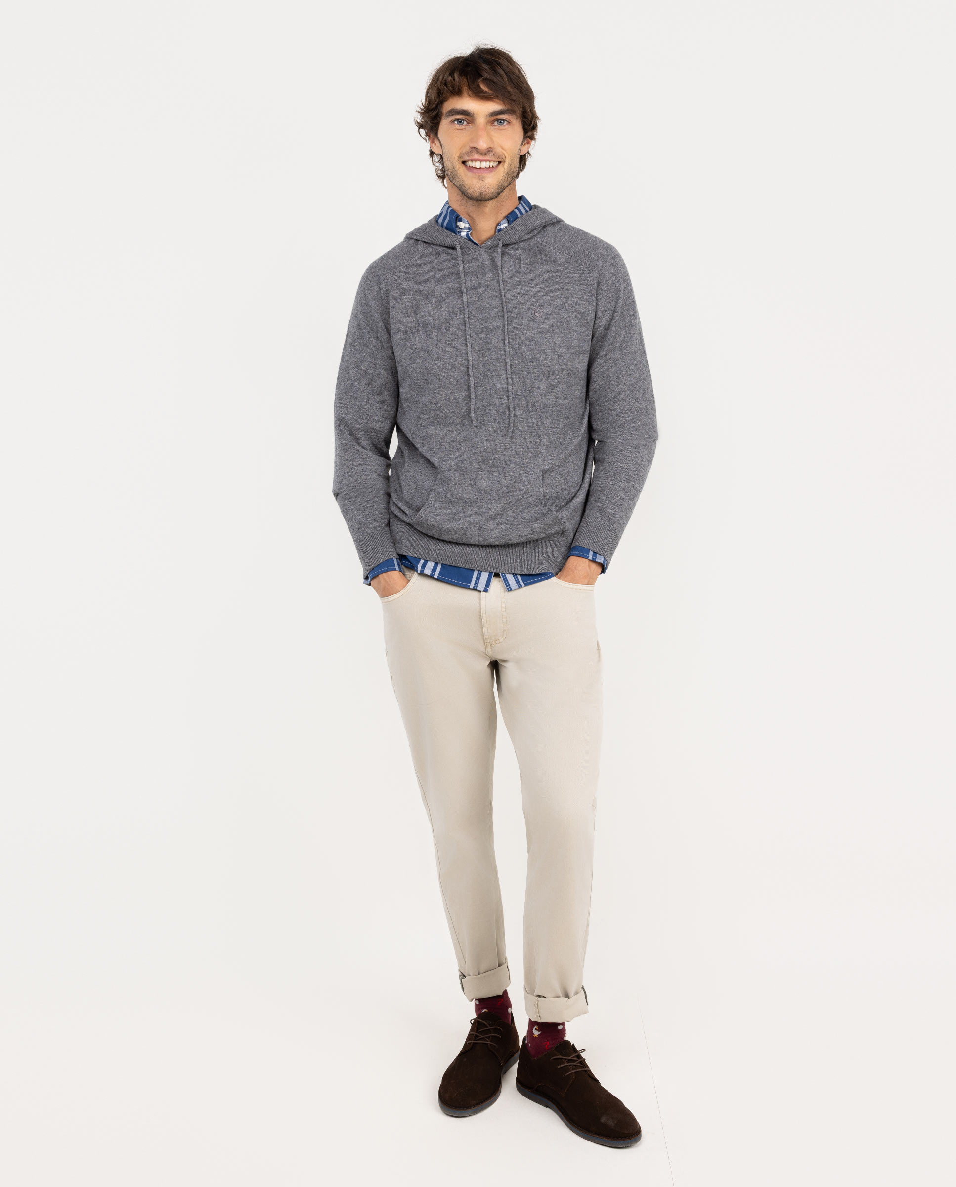 Jersey Capucha Lana Gris