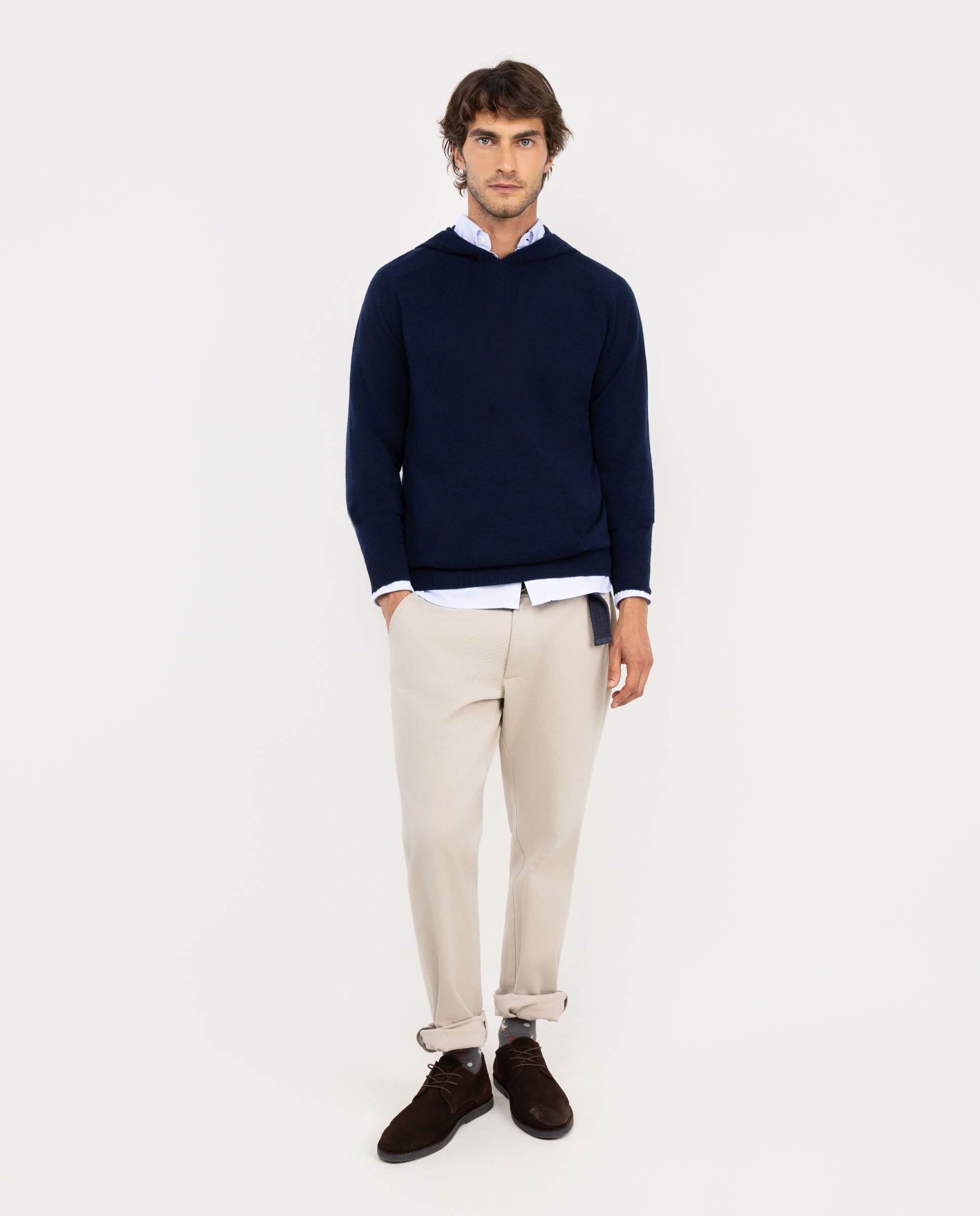 Jersey Capucha Lana Marino