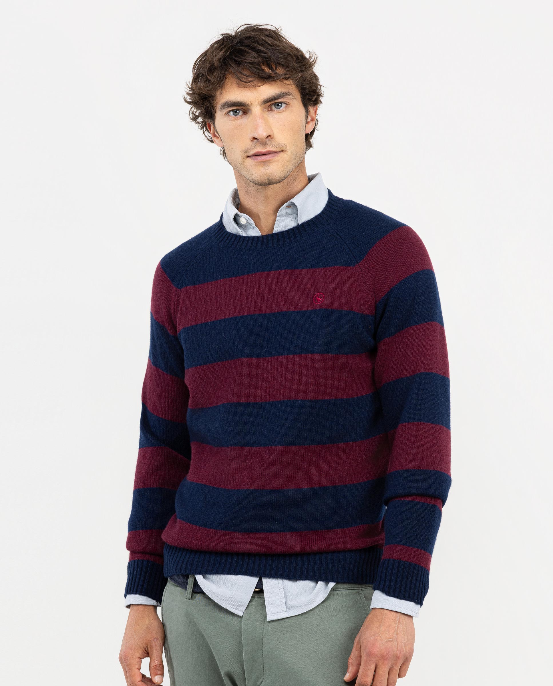 Jersey Raya Cuello Caja Granate