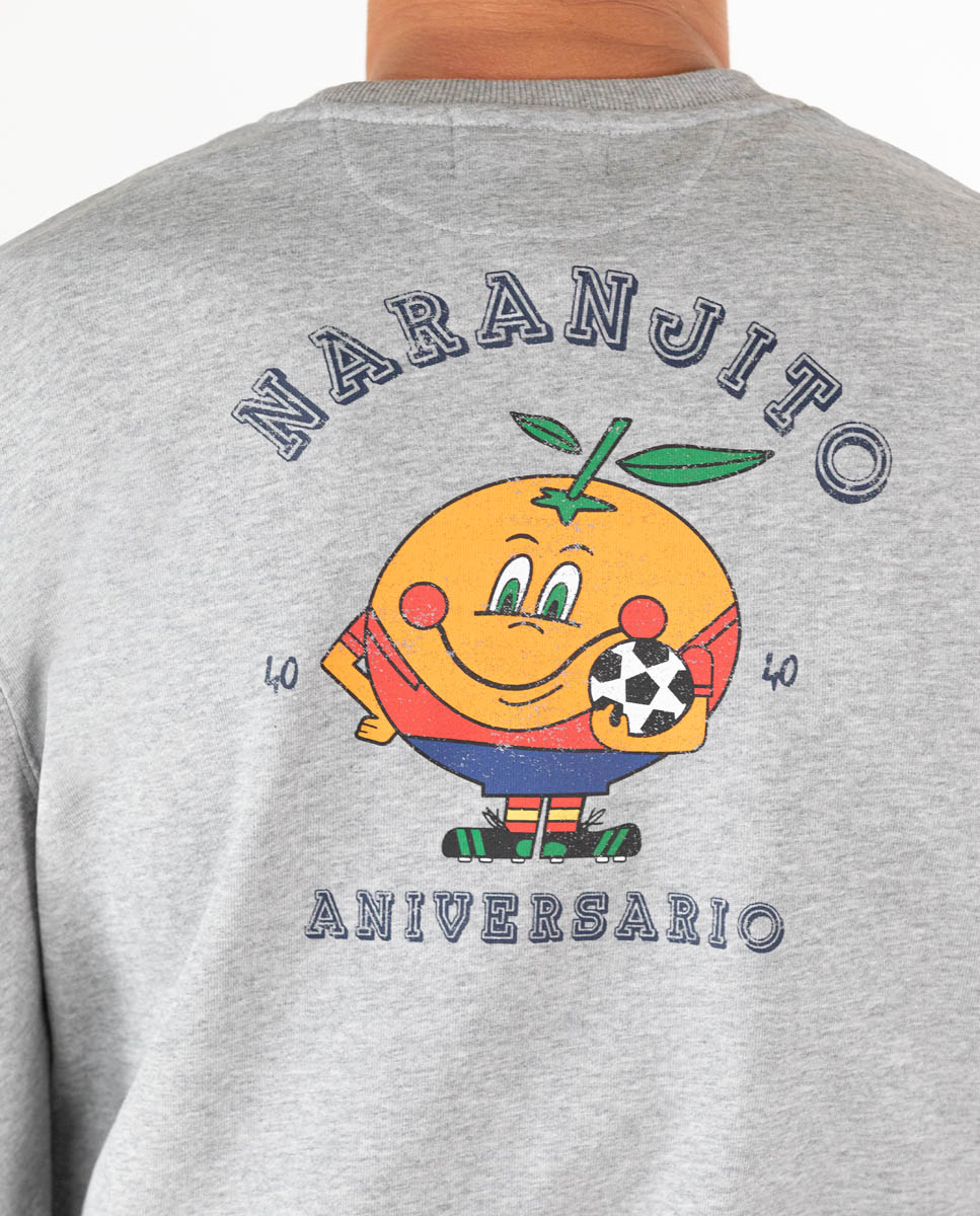 Vintage Grey Naranjito Print Crew Neck Sweatshirt