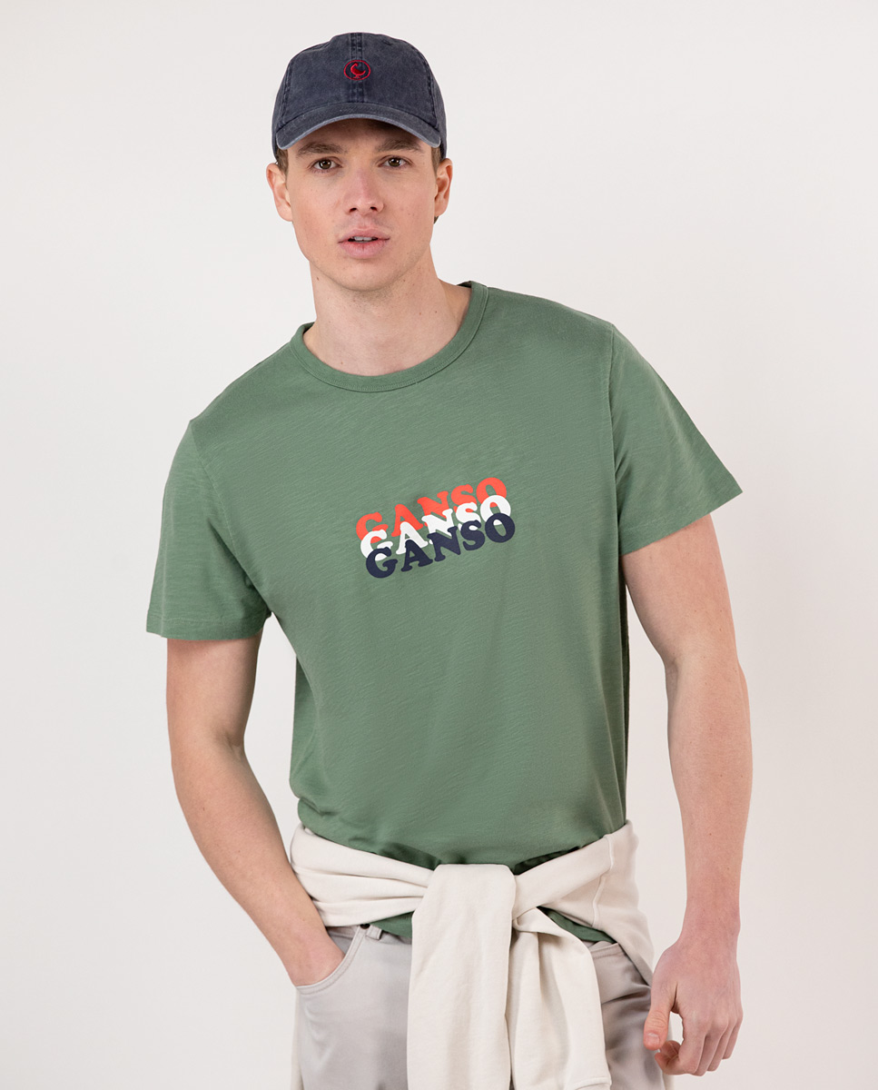 Camiseta com estampa de ganso verde
