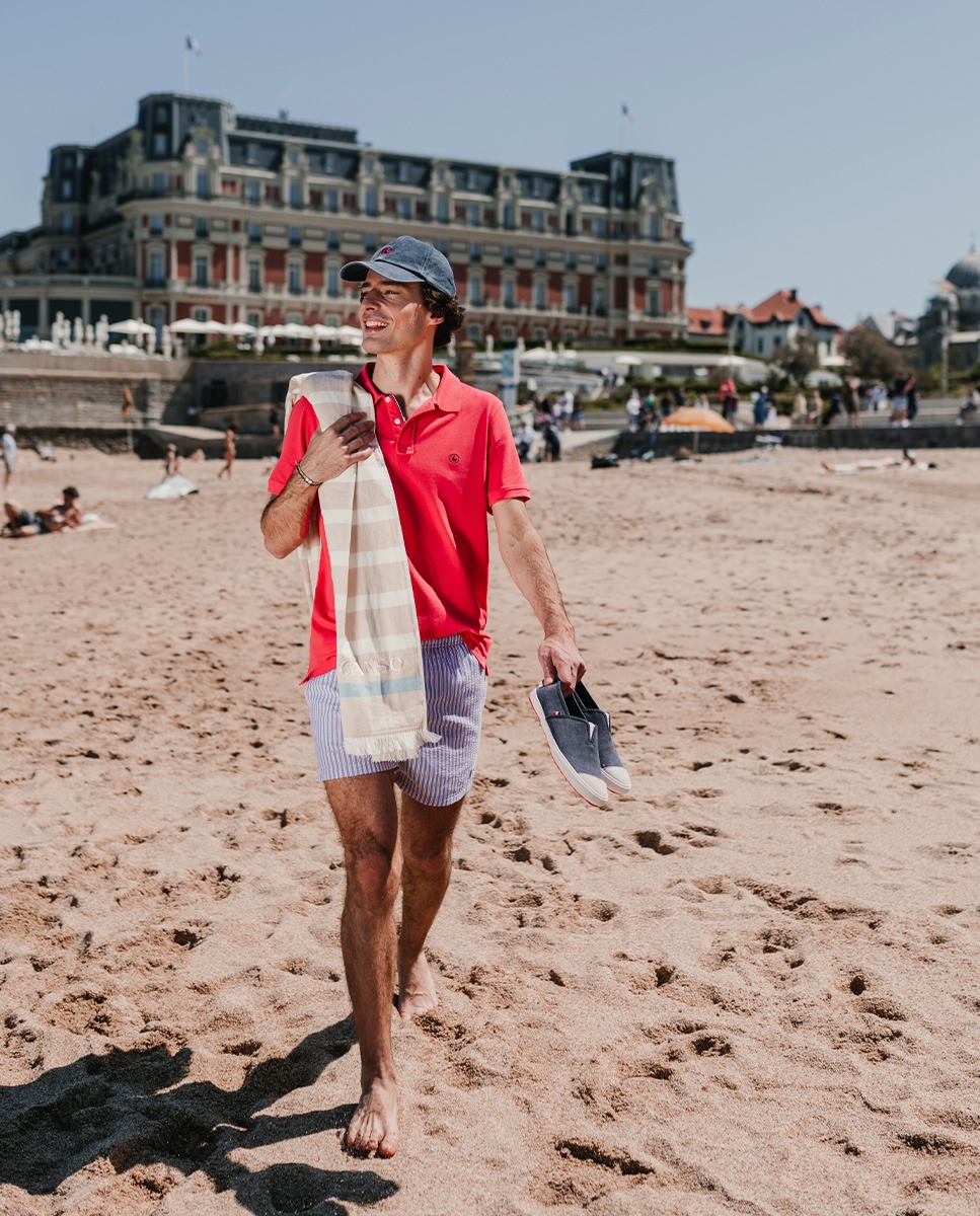 Polohemd Piqué Garment Dyed Rot