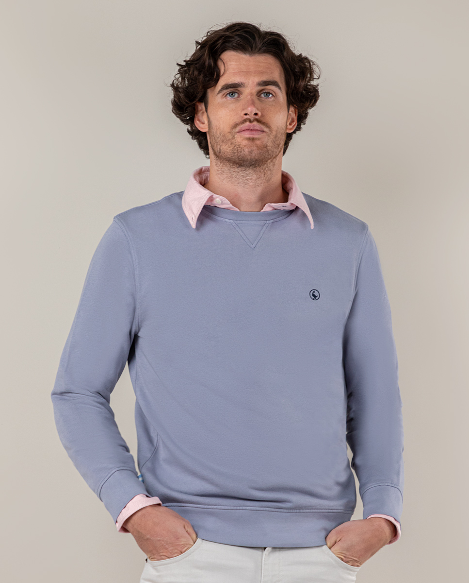 Sweatshirt Kastenkragen Blaugrün