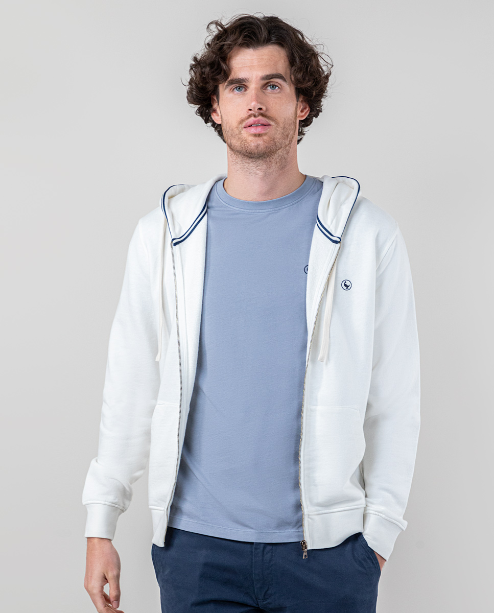 Hoodie Reißverschluss Rohweiß