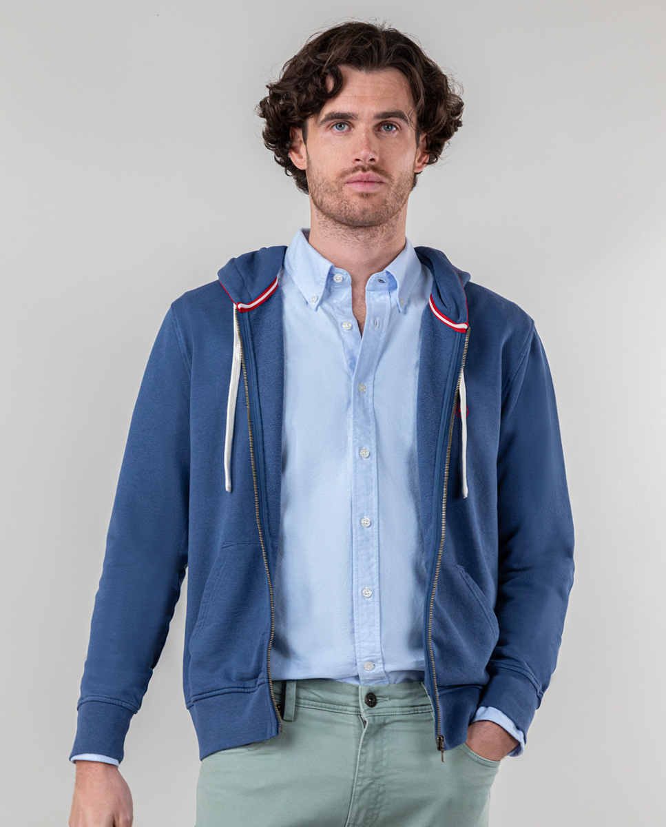 Hoodie Reißverschluss Blau