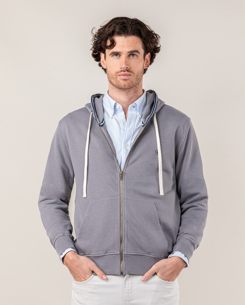 Hoodie Reißverschluss Grau