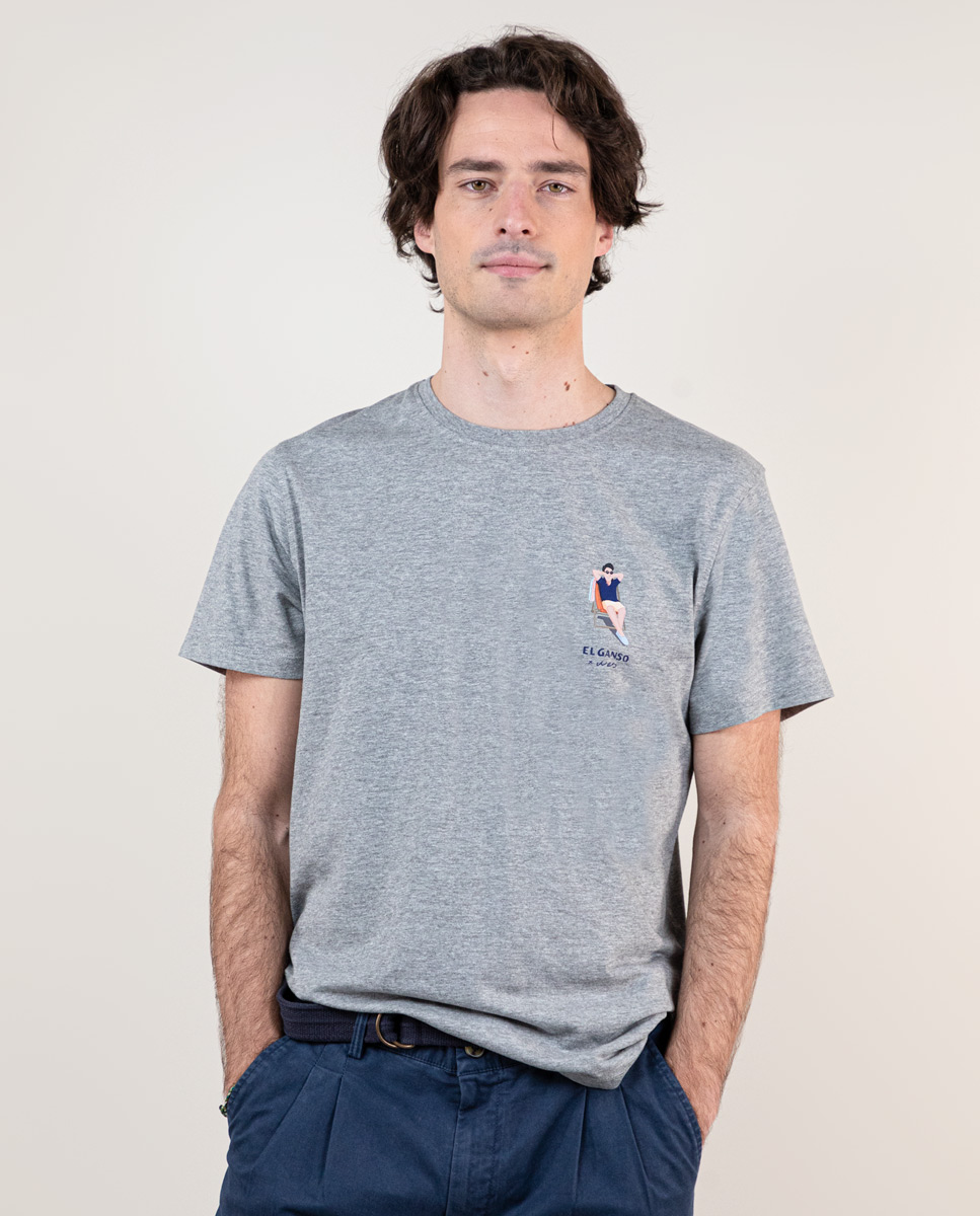 Camiseta Garment Dyed Wes Robinson Gris Melange