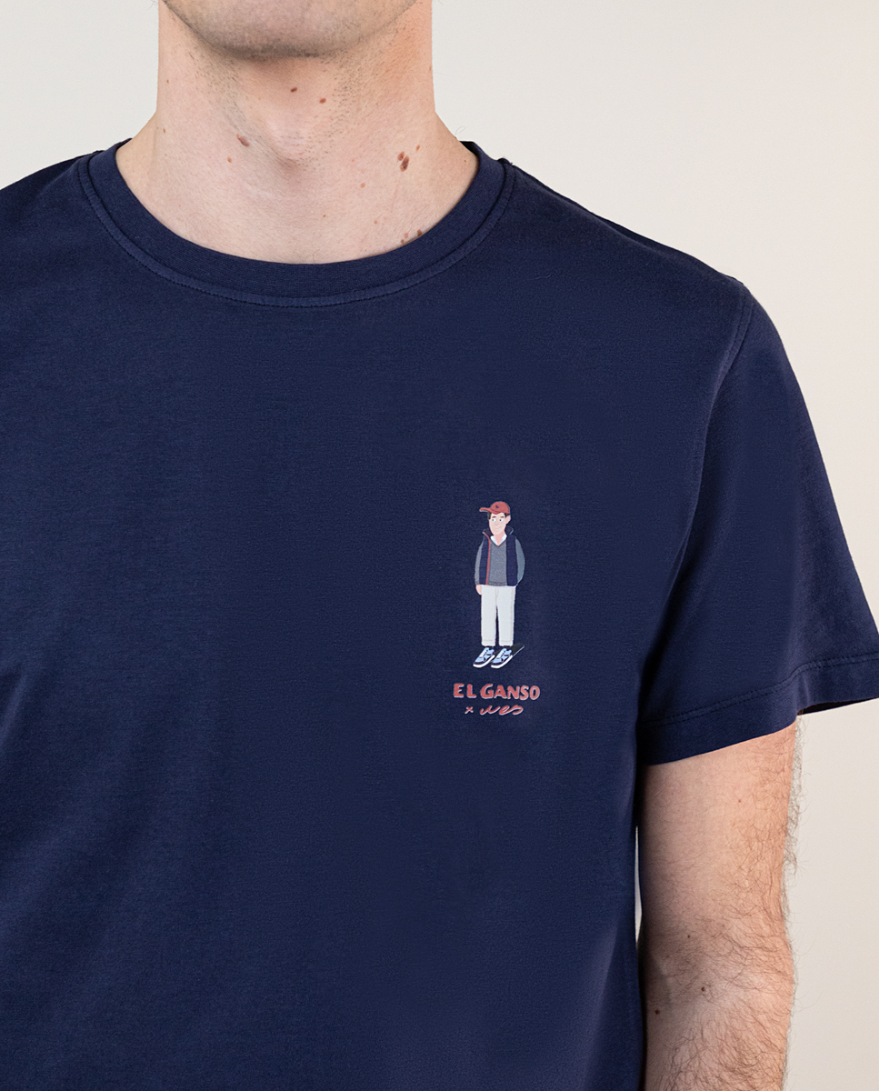 T-Shirt Garment Dyed Wes Robinson Marineblau