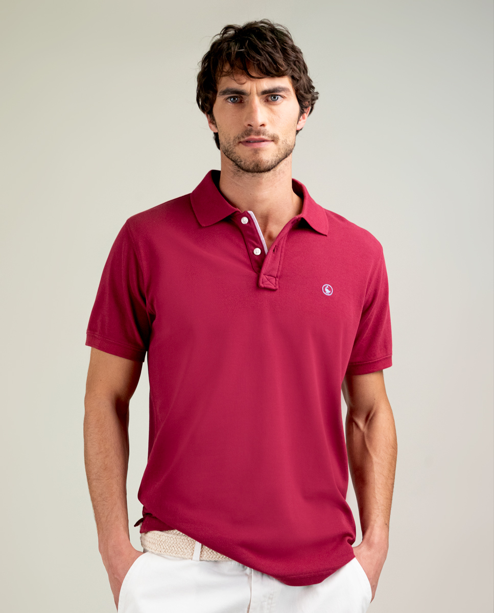 Polo Piqué Garment Dyed Granate