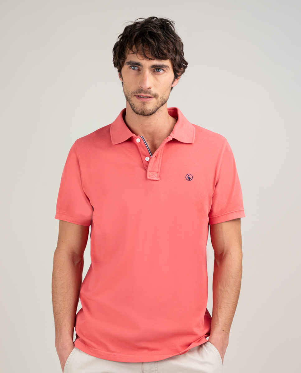 Polo Piqué Garment Dyed Coral