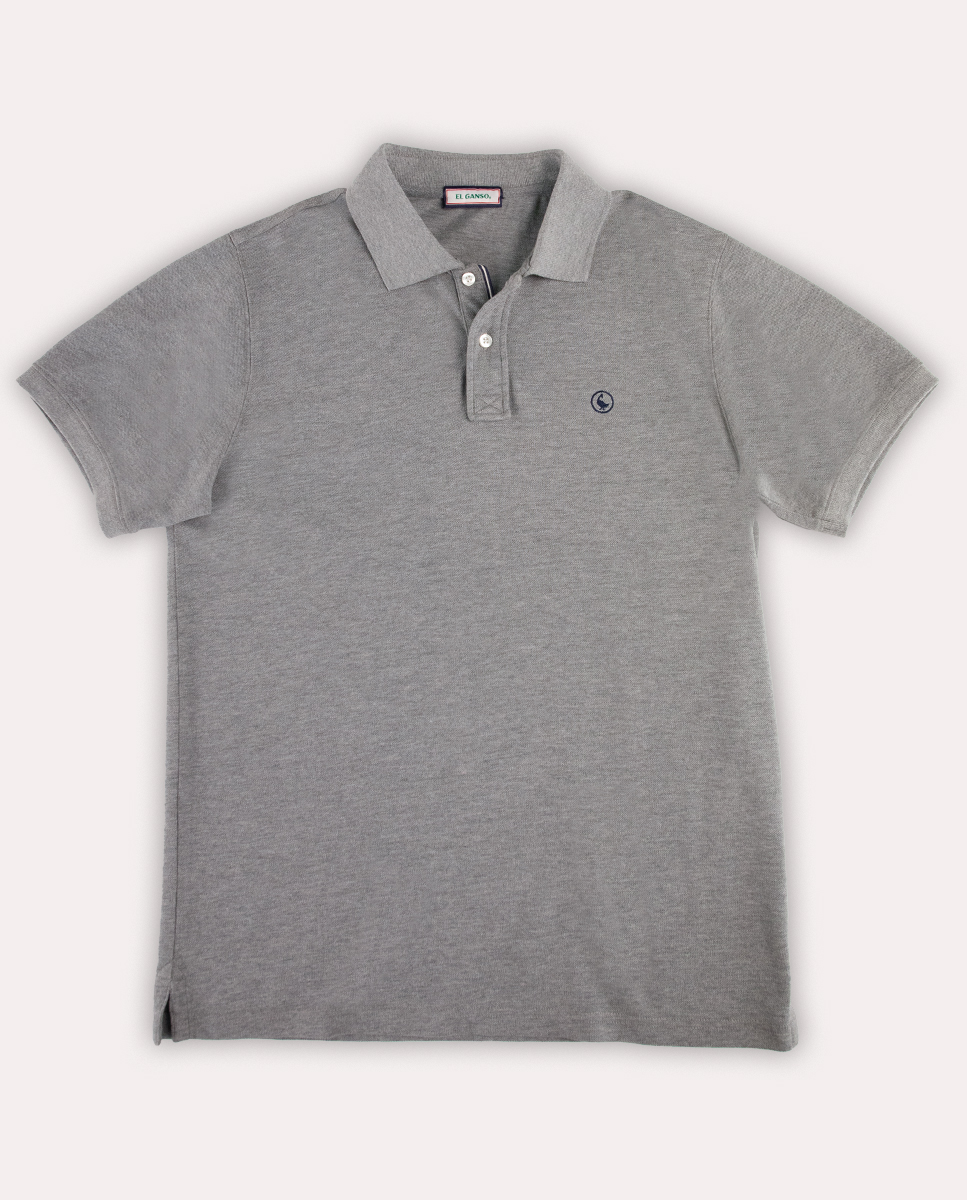 Polo Piqué Garment Dyed Gris Melange