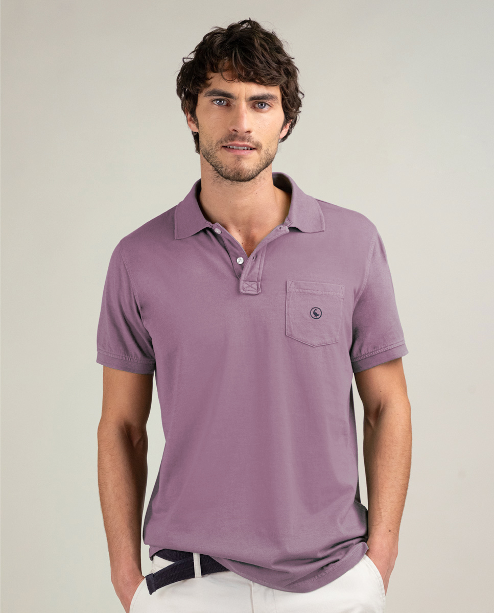 Polo Single Jersey Garment Dyed Rosa