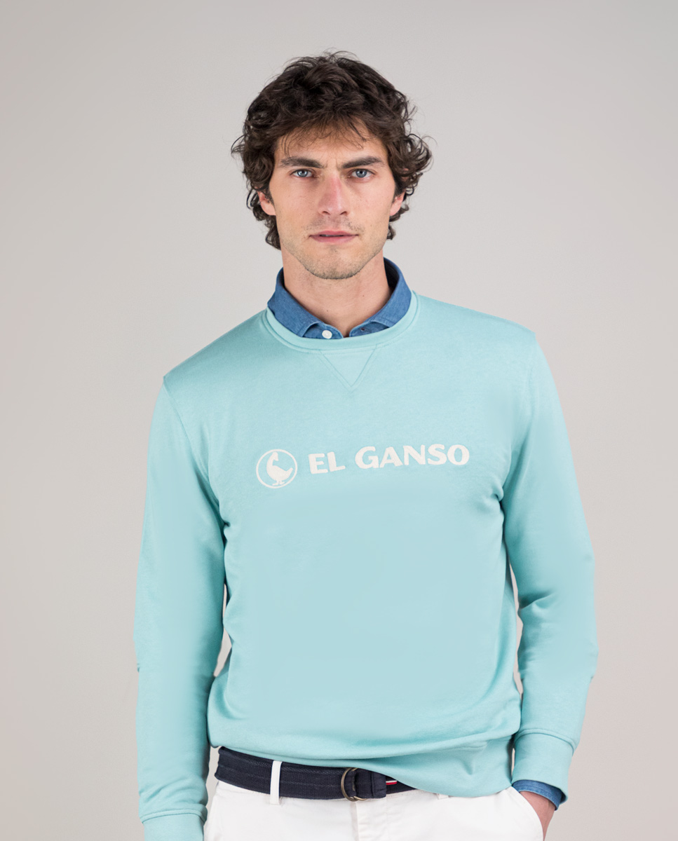 Sudadera Cuello Caja Bordado Verde