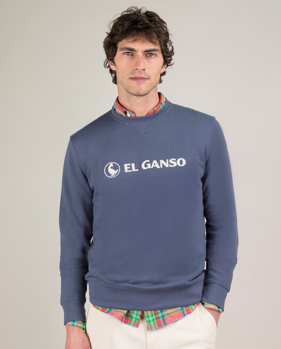 Sudadera Cuello Caja Bordado Marino