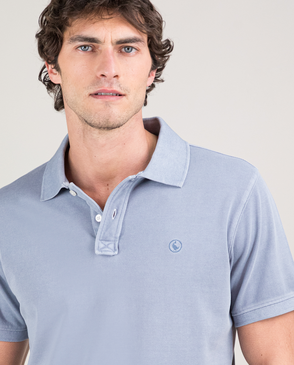 Polo Piqué Pigment Dyed Azul