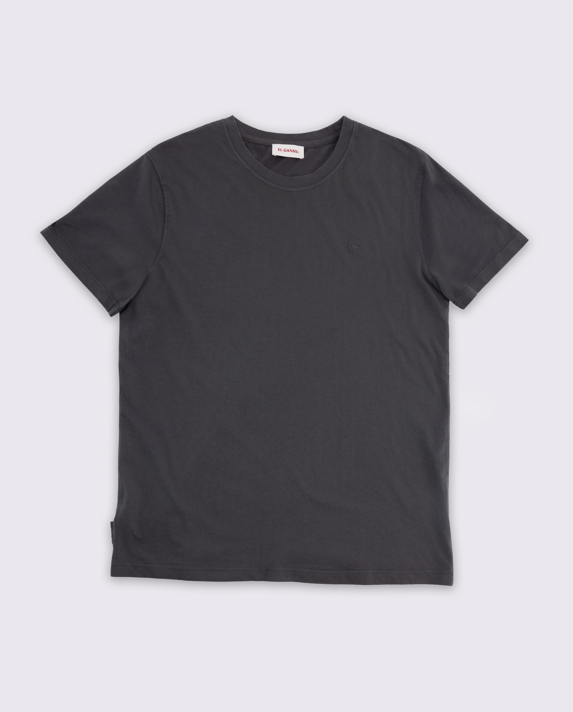 Camiseta Básica Garment Dyed Gris Antracita