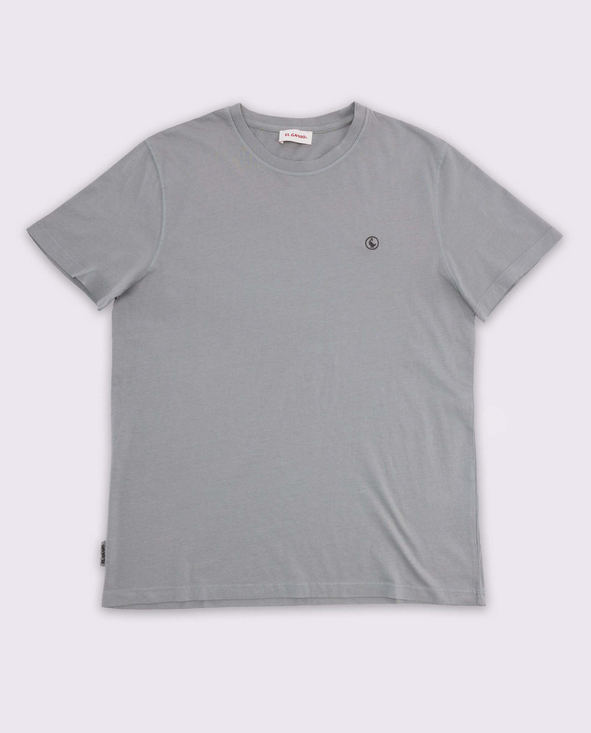 Camiseta Básica Garment Dyed Gris Medio