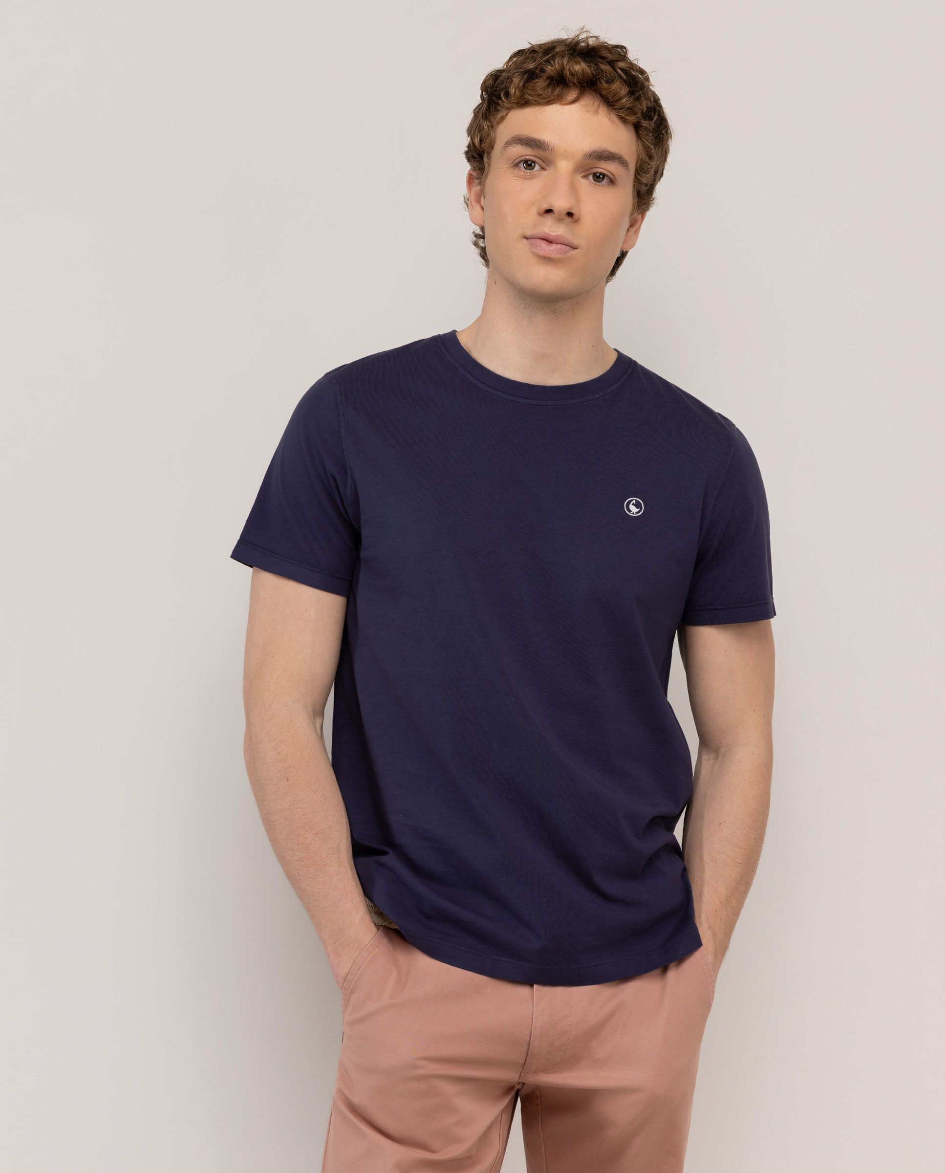 Camiseta Básica Garment Dyed Marino