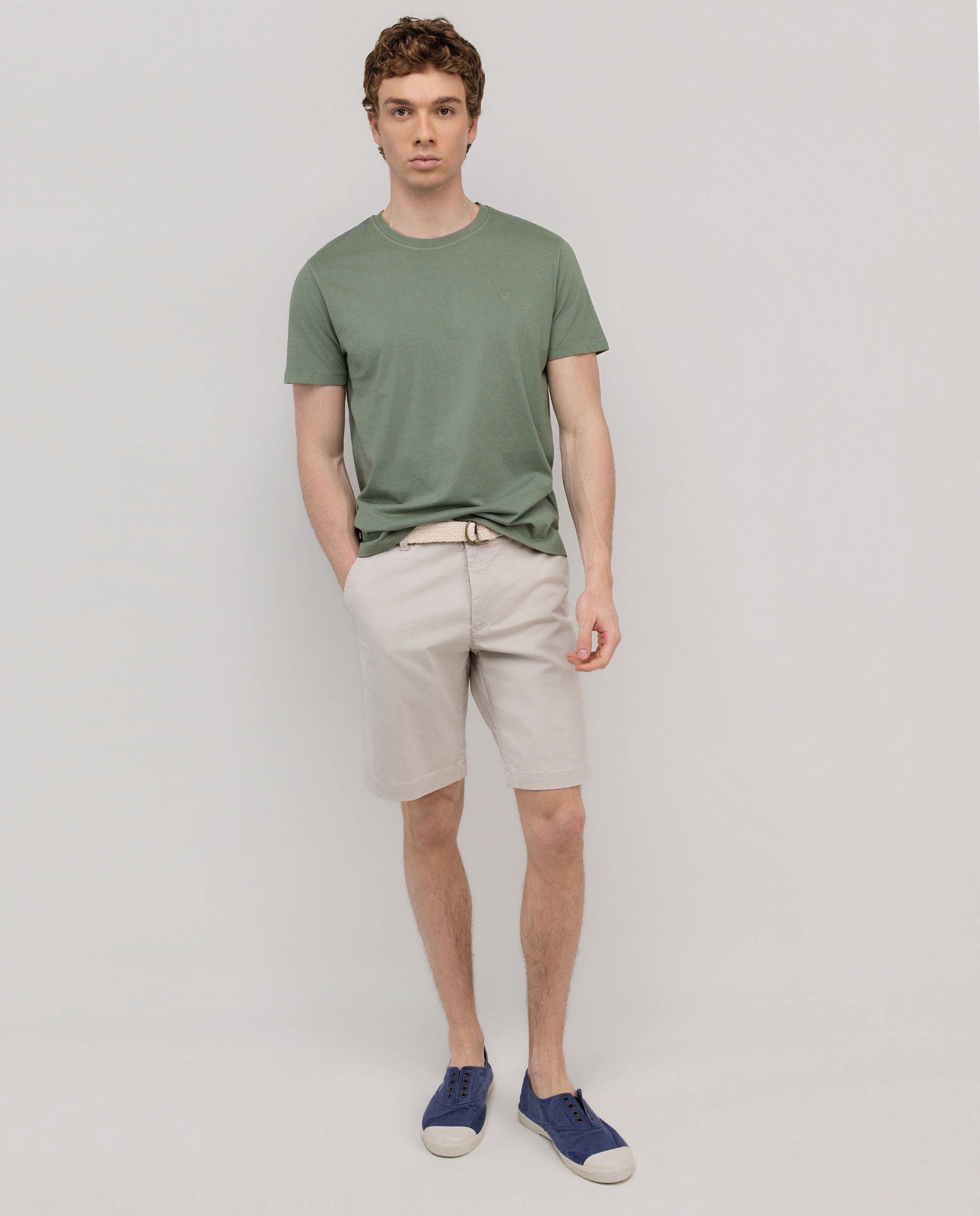 Camiseta Básica Garment Dyed Verde