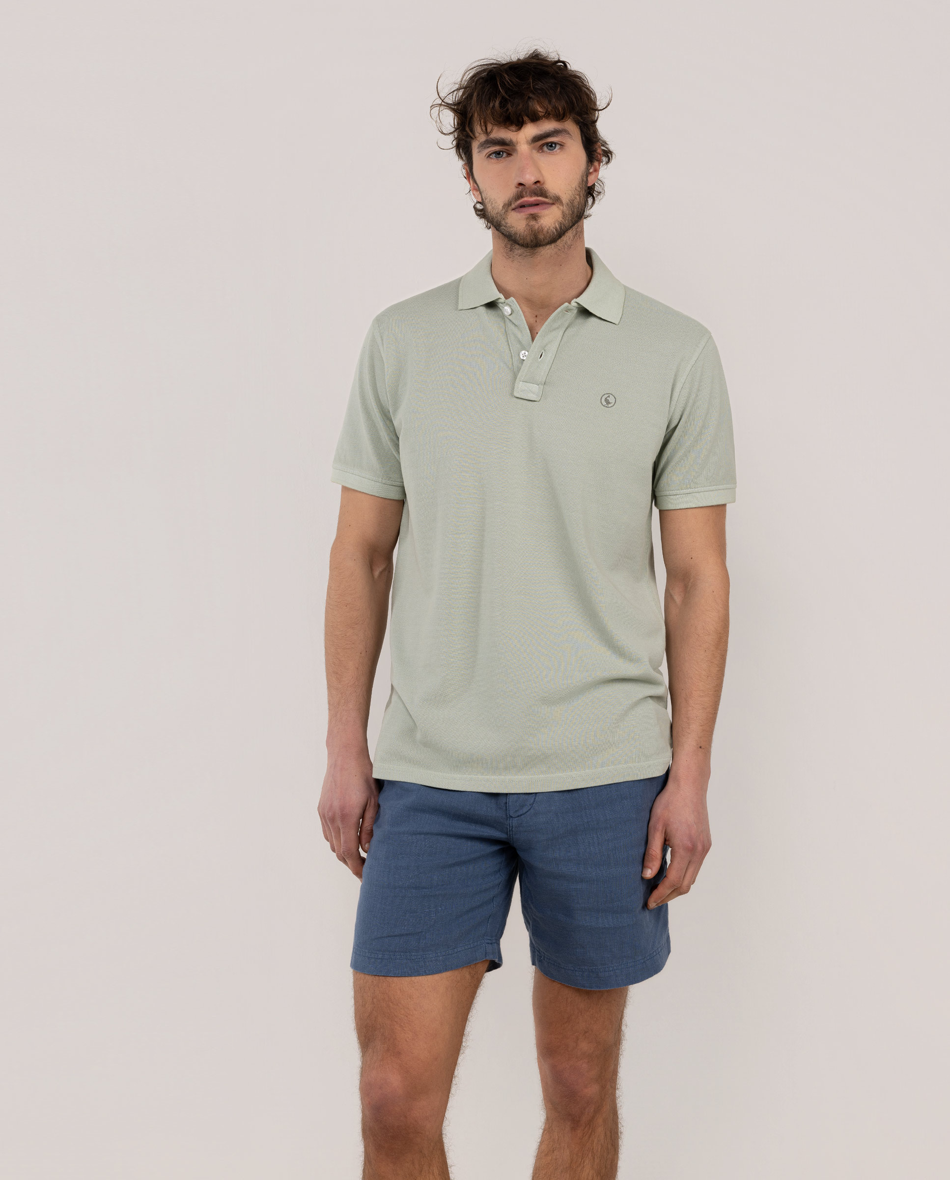 Polo Piqué Garment Dyed Verde Claro