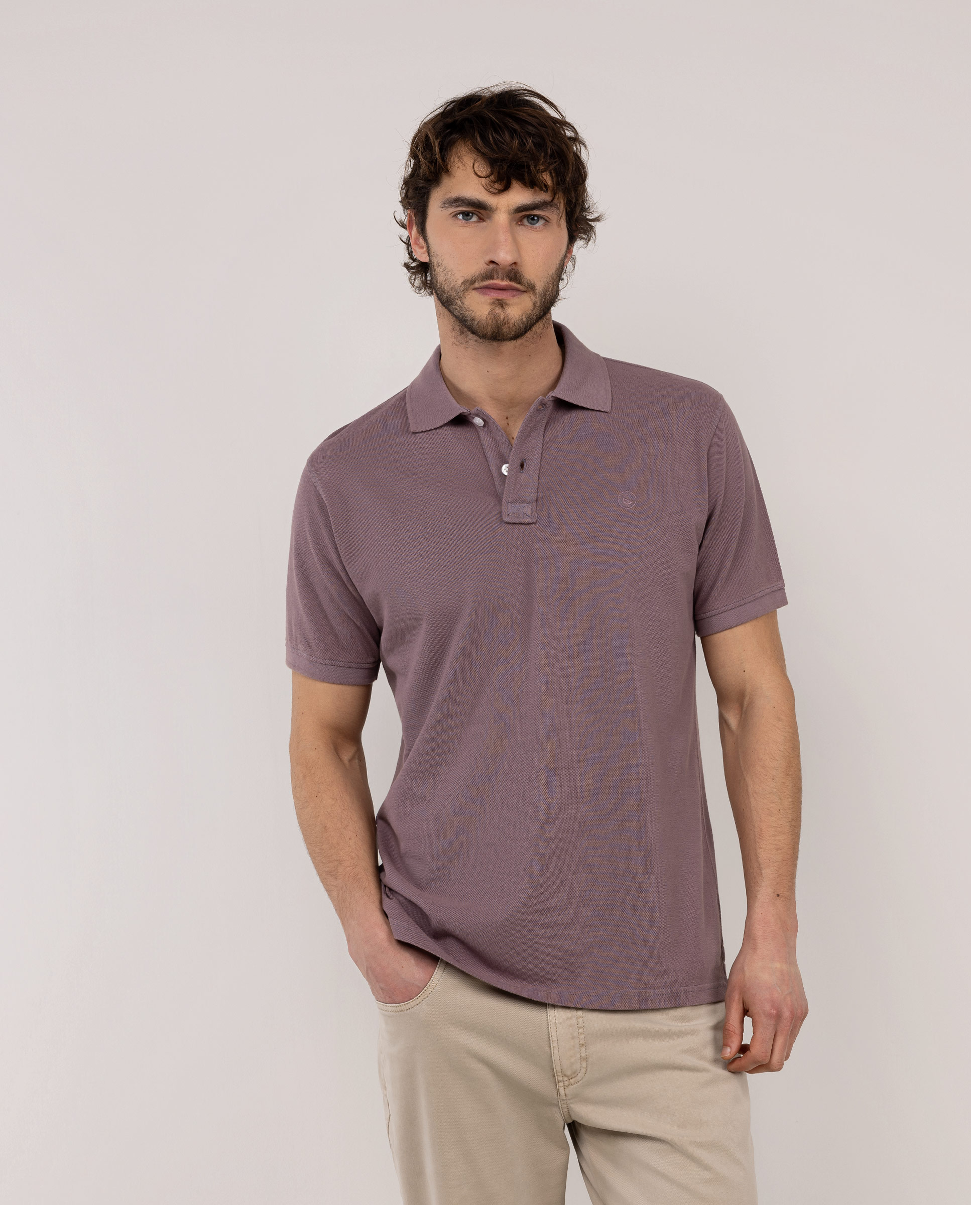 Polo Piqué Garment Dyed Berenjena