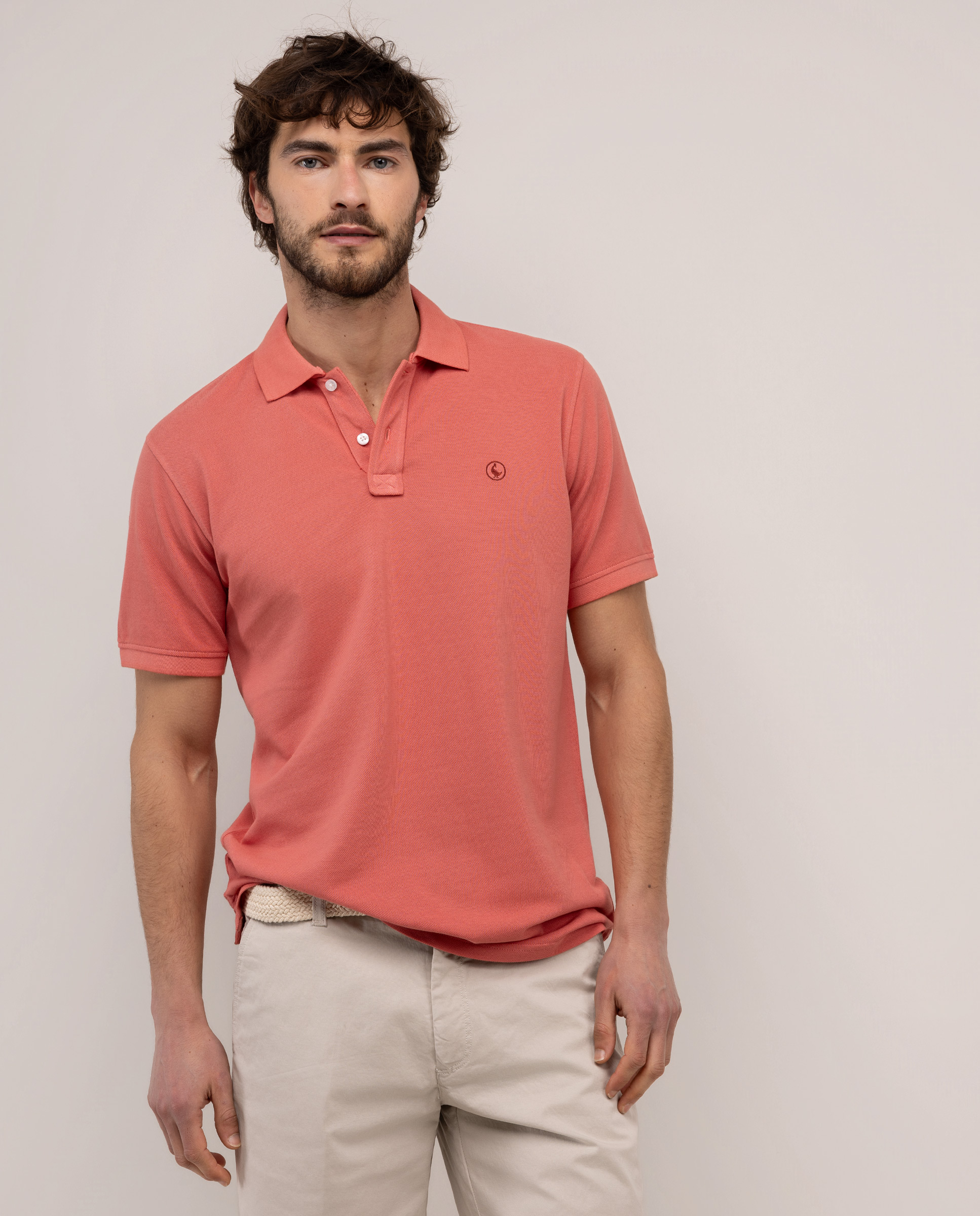 Polo Piqué Garment Dyed Rojo