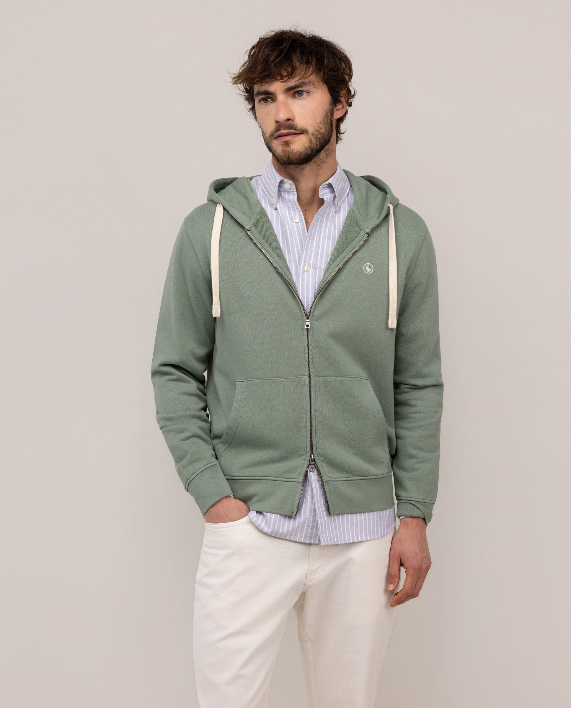 Sudadera Cremallera Verde