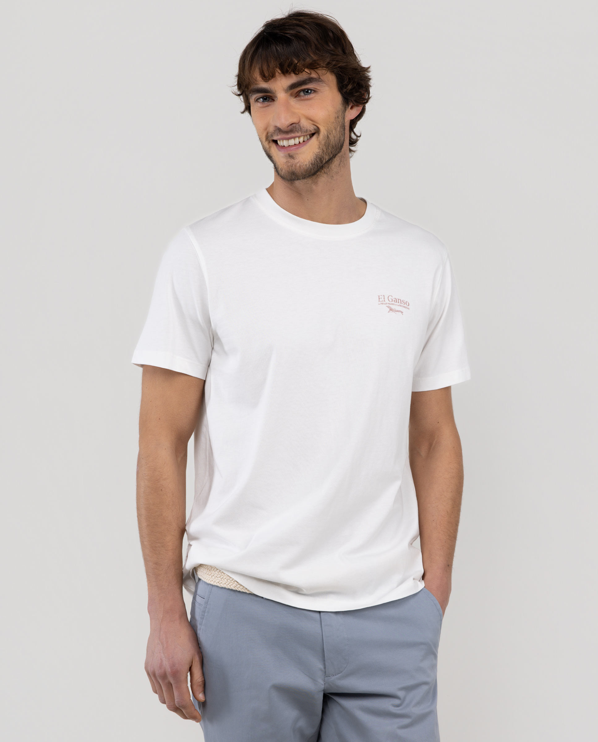 Camiseta branca de rede