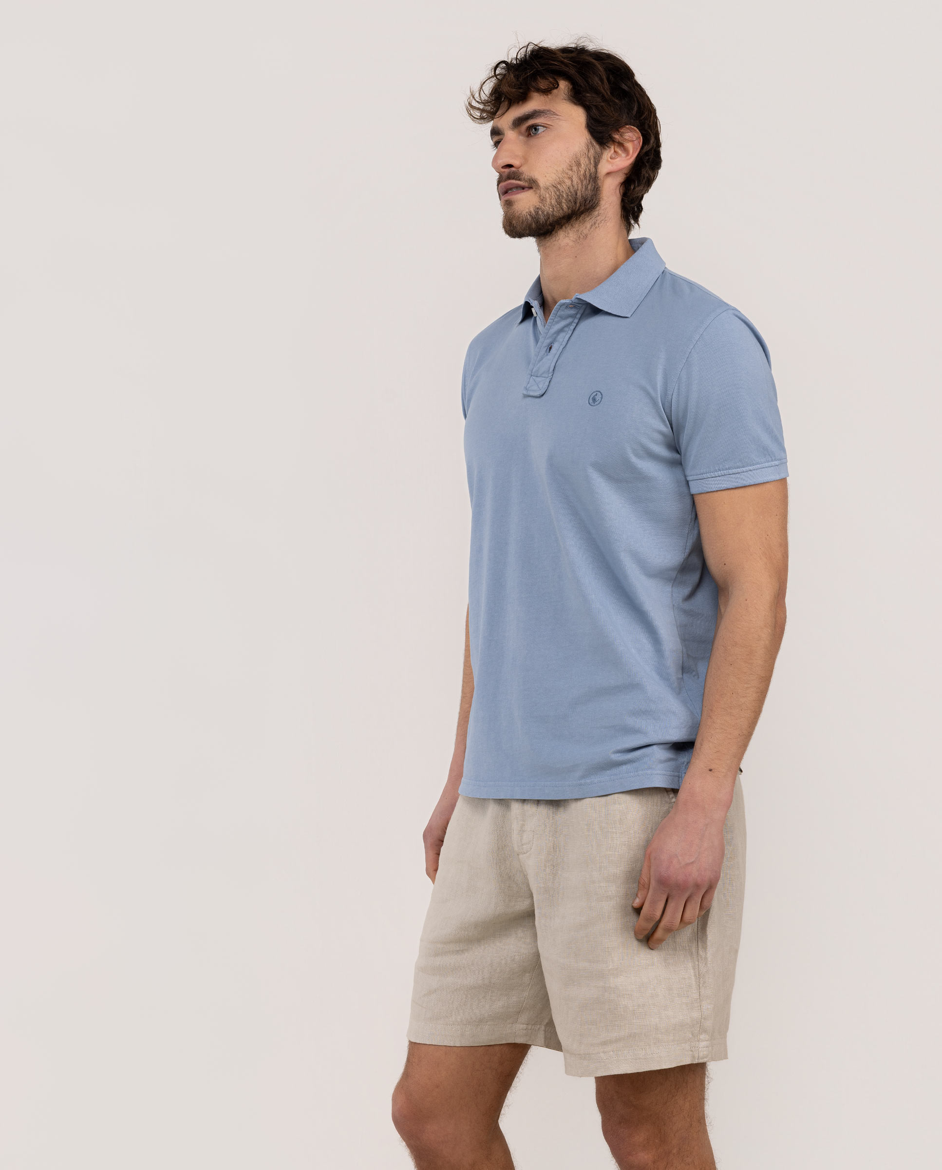 Polo Single Jersey Celeste