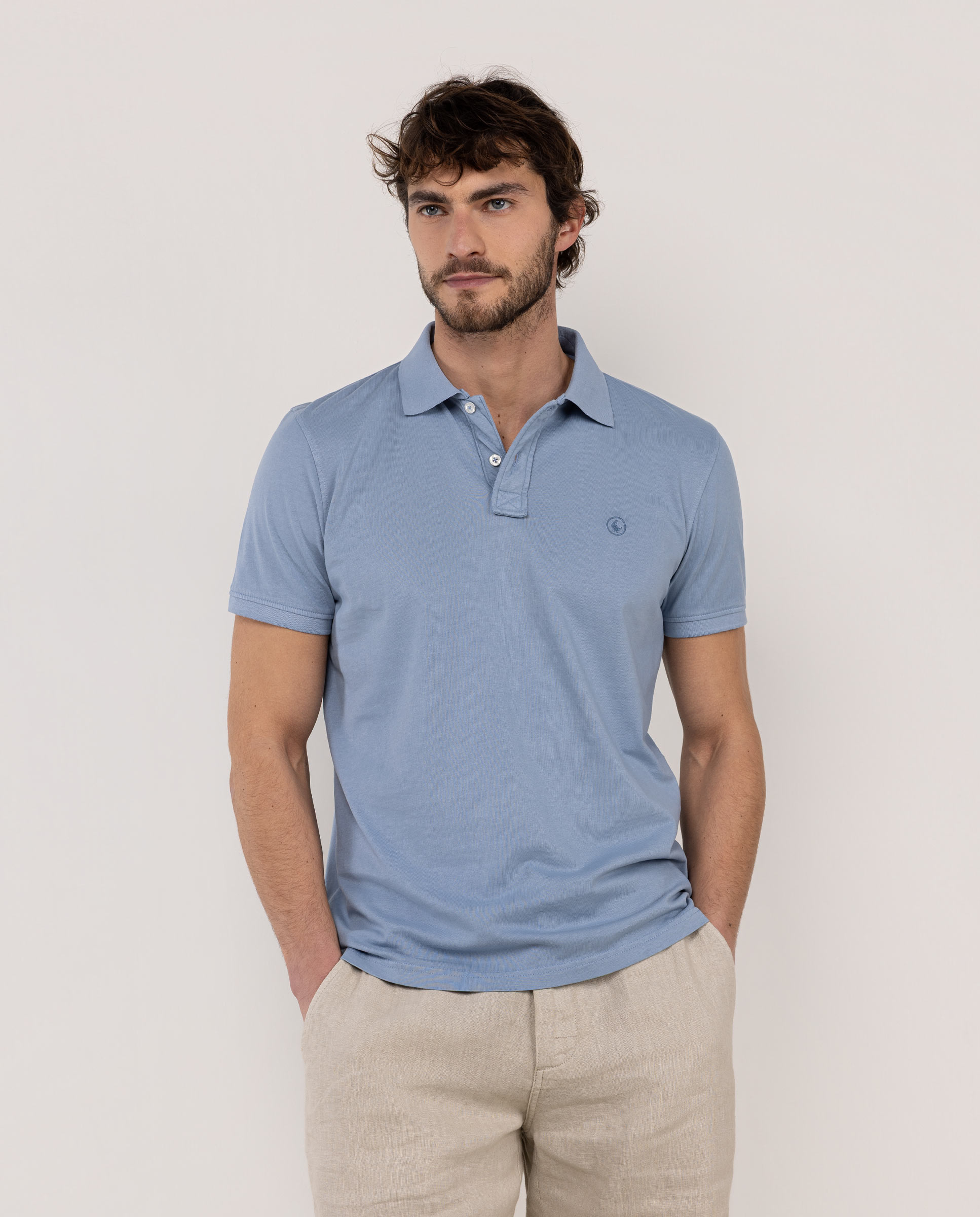 Polo Single Jersey Celeste