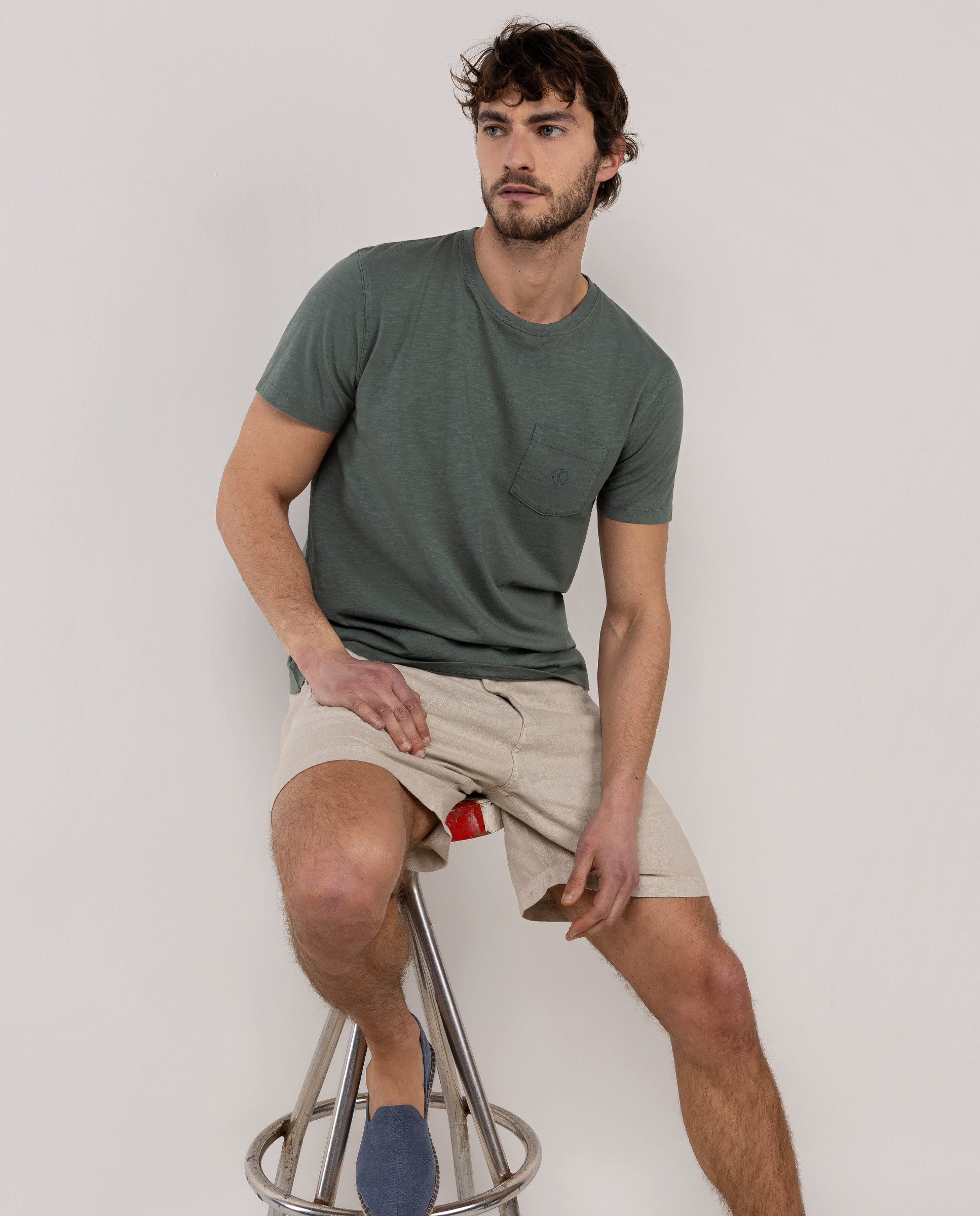 Camiseta Slub Verde Oscuro