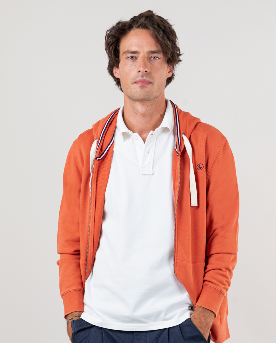 Orange Sweatshirt W Zip