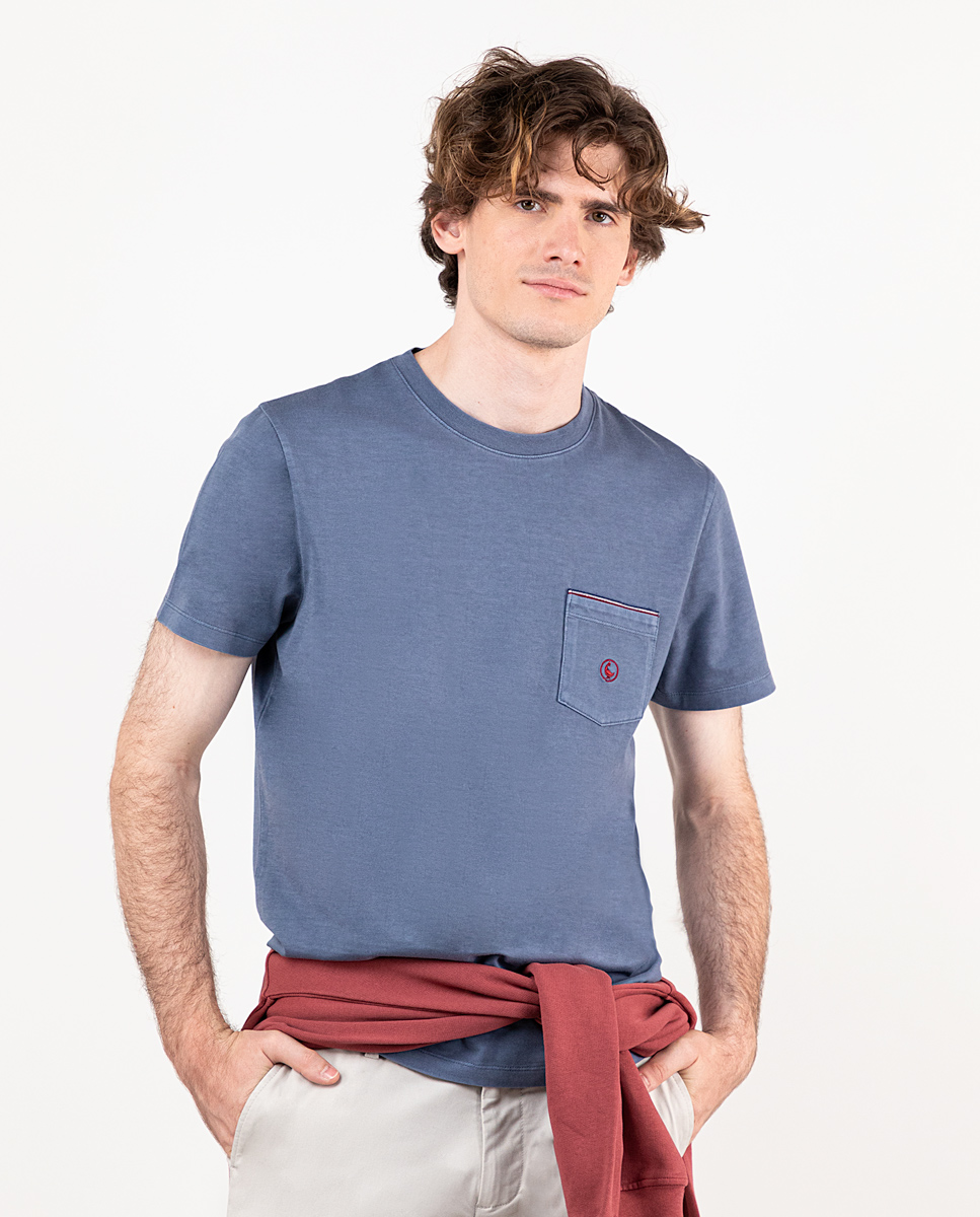 Tee-shirt Marine Chiné