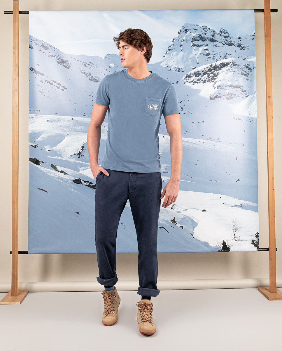 T-Shirt Garment Dyed Marchica Blau